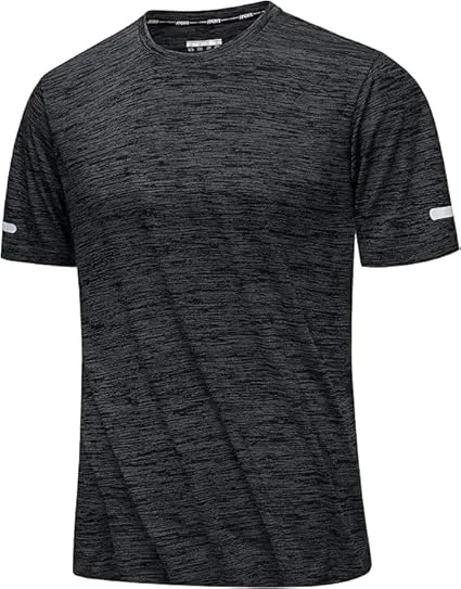 MAGCOMSEN Herren Sportshirts Kurzarm Laufshirt Schnelltrocknend Sommer T-Shirts Meliert Leicht Trainingsshirts Atmungsa…