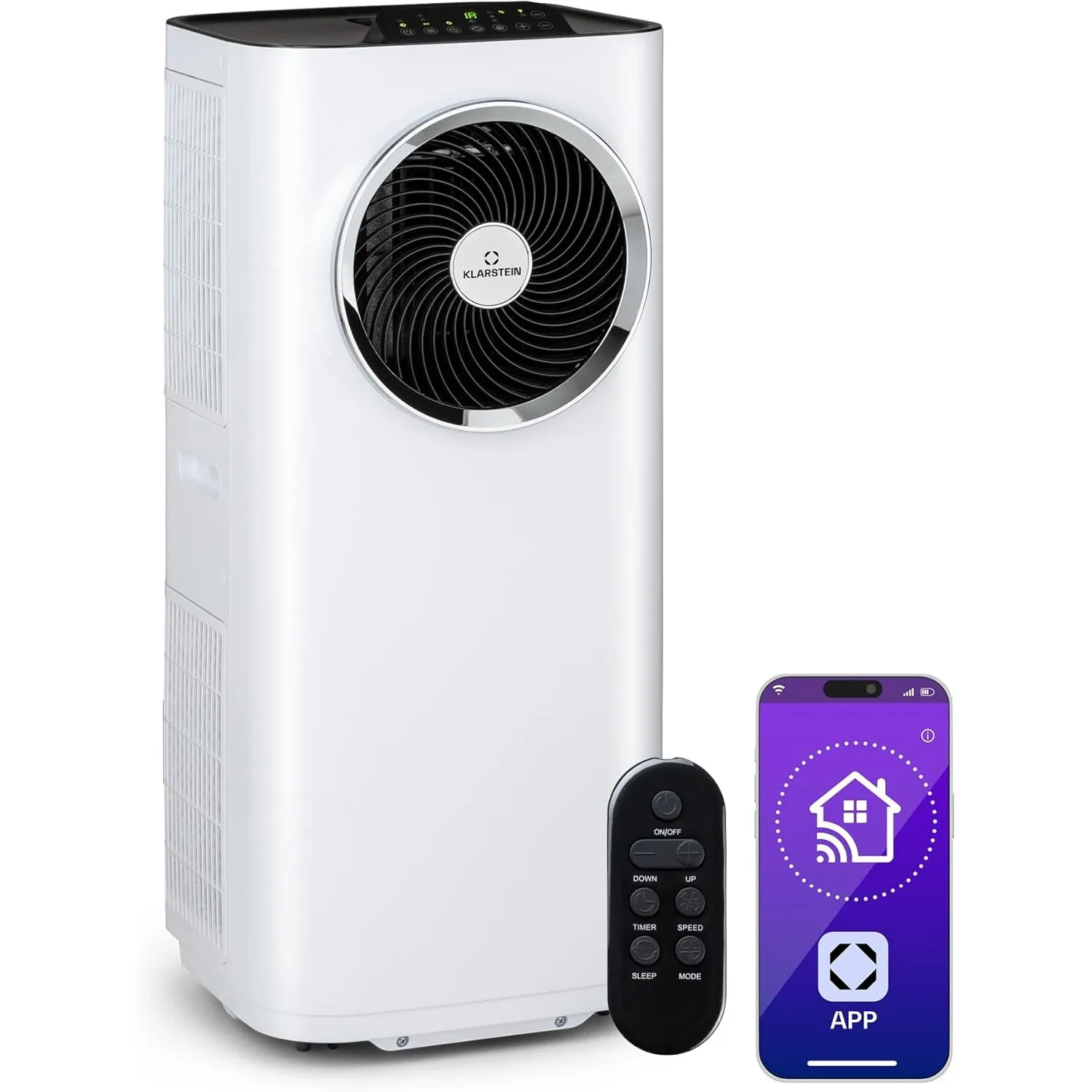 Klarstein Kraftwerk Eco Smart 11 Mobiles Klimagerät – 11,500 BTU, 35-59 m², WiFi & App-Steuerung, 3-in-1 Klimaanlage, V…
