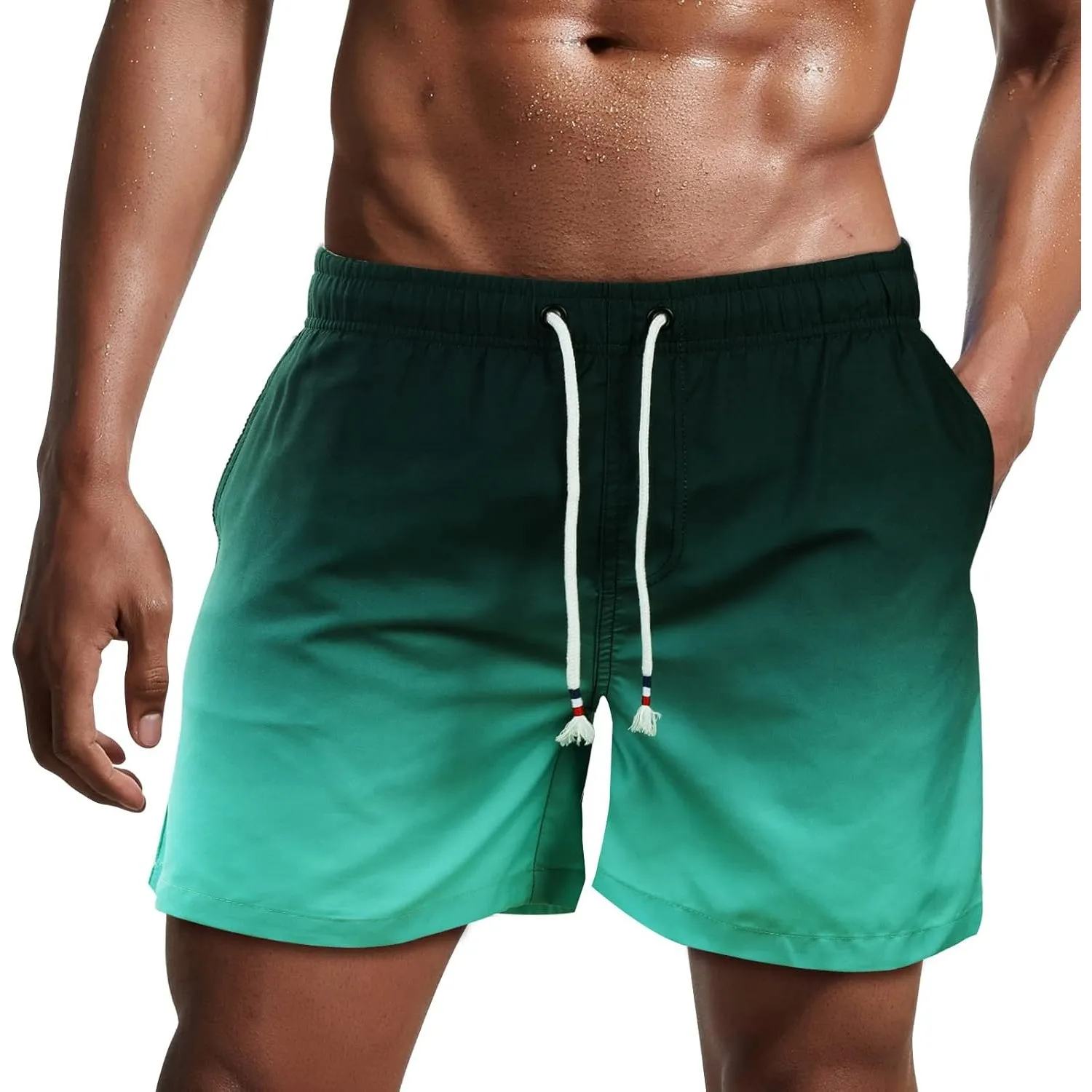 Badehose Herren Badeshorts Kurz Sportbekleidung Männer Schnelltrocknend Kurzen Strandhose Sporthose Schwimmhose mit Mes…