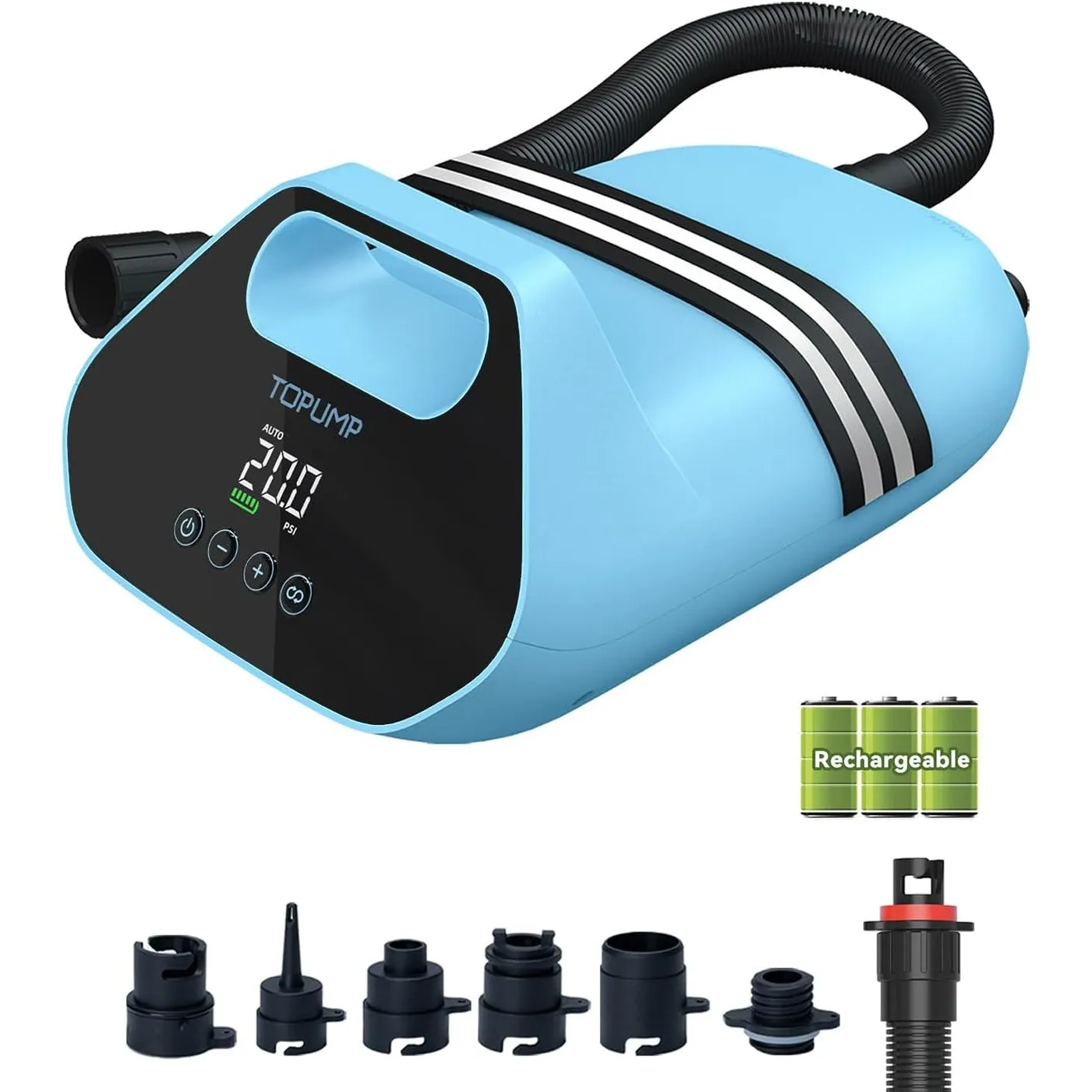 TOPUMP TPS300 Elektrische SUP Pumpe mit Akku, 20 PSI Hochdruckpumpe