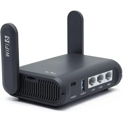 GL.iNet GL-AXT1800 Slate AX Mobiler Taschen-WLAN 6 Reiserouter mit VPN