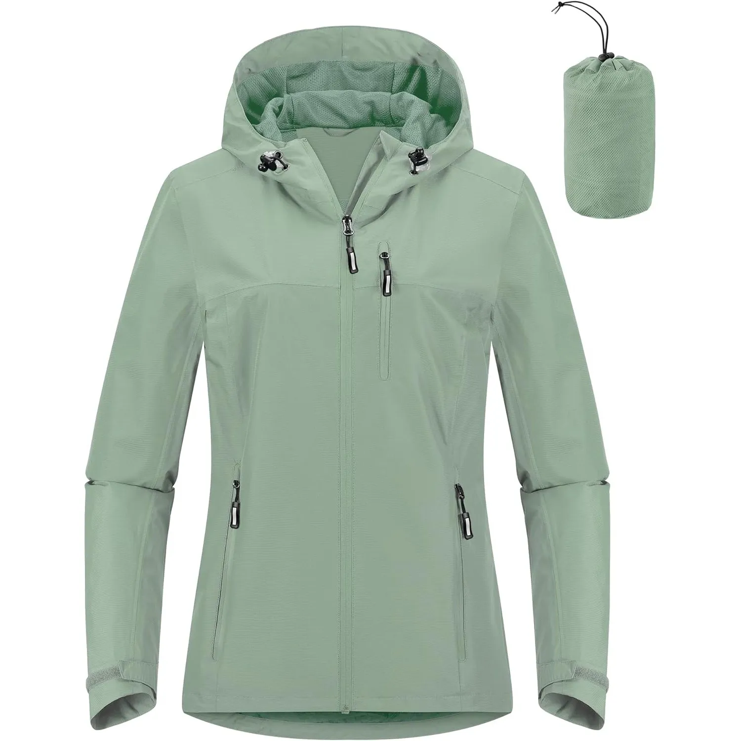 Outdoor Ventures Damen Regenjacke 10000MM Wasserdicht Leichte Gefüttert Packbar Sportjacke Funktionsjacke Atmungsaktiv …