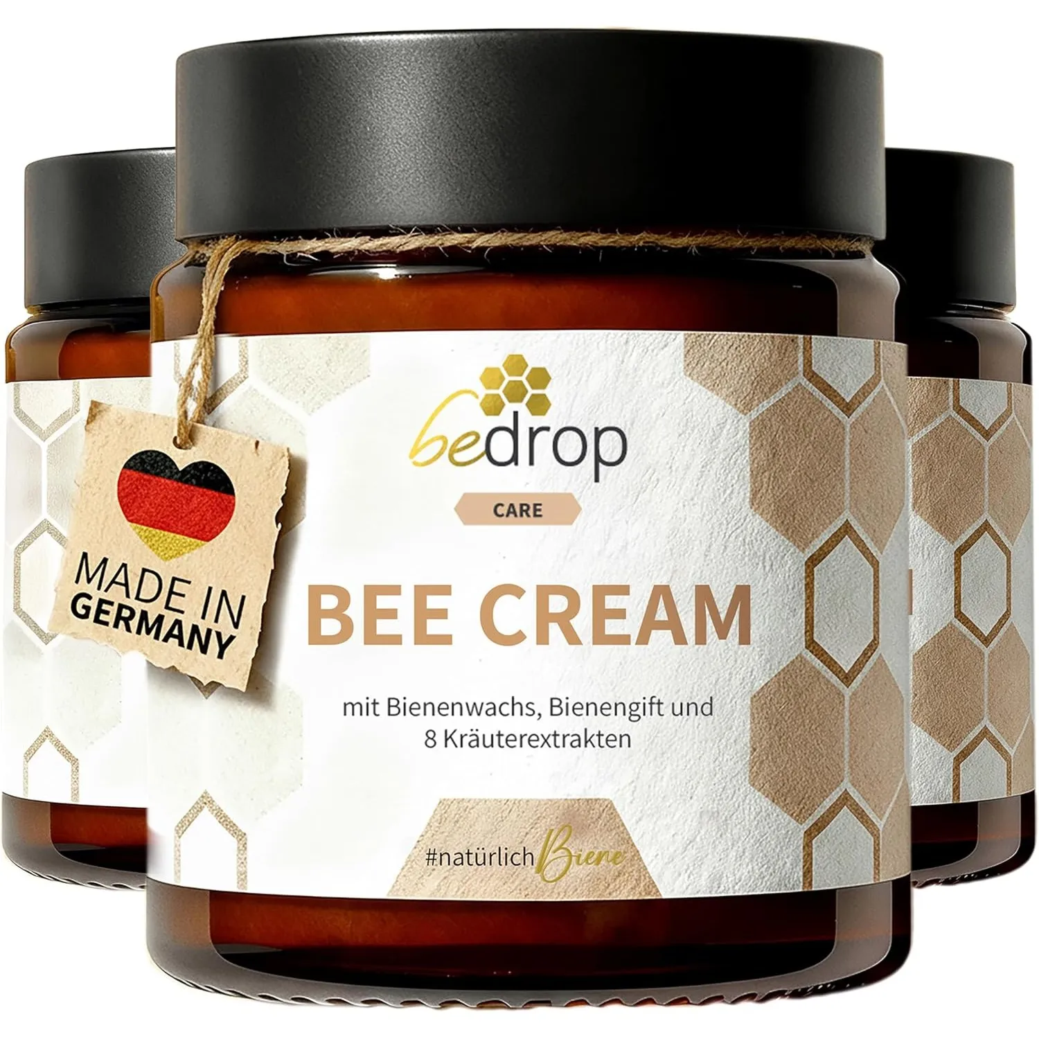 bedrop Bee Cream Bienengiftsalbe hochdosiert (kühlend & wärmend) - Bienengiftcreme mit Bienenwachs & 8 Kräuterextrakten…
