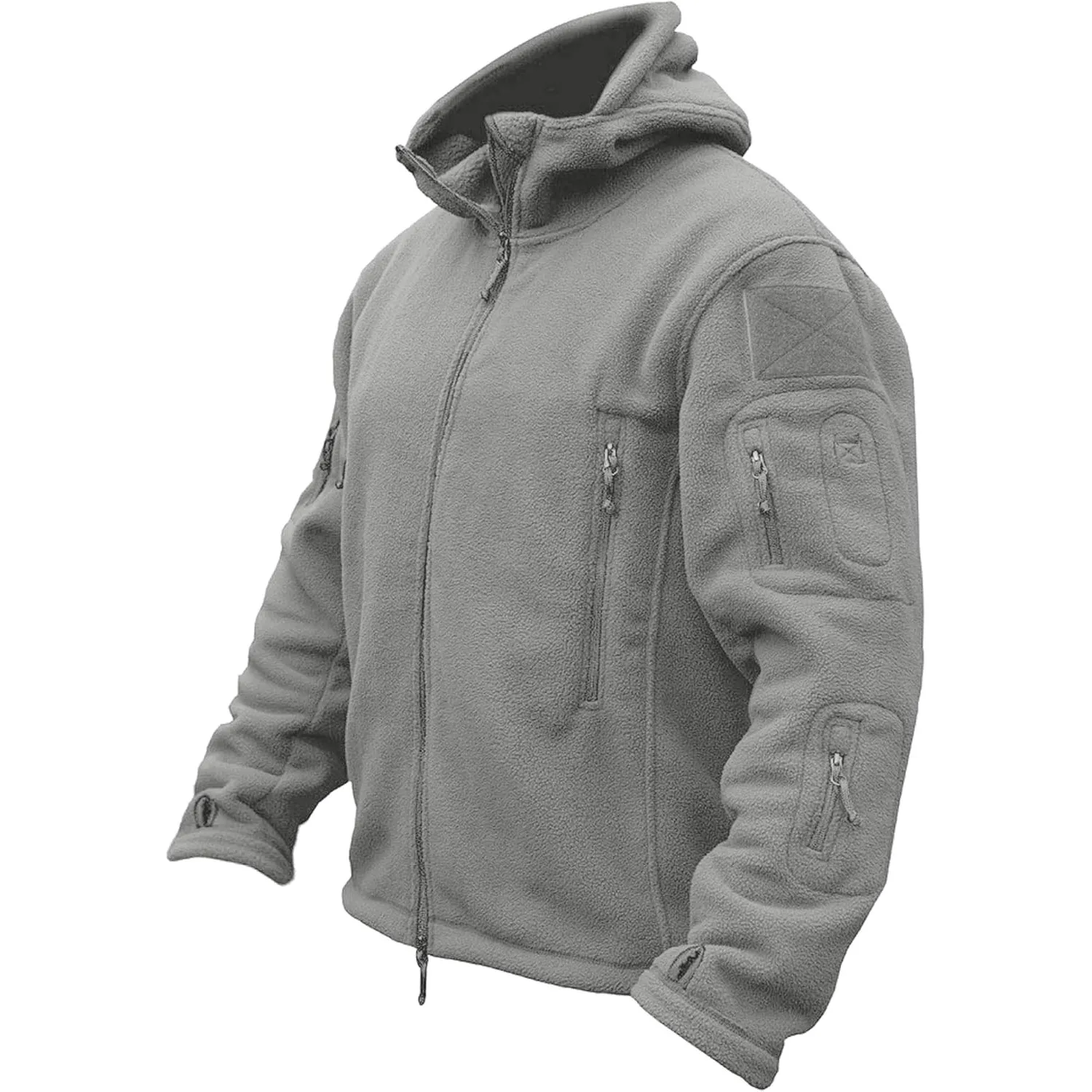 TACVASEN Herren Fleecejacke Military Outdoor Winddichte Jacke mit Kapuze