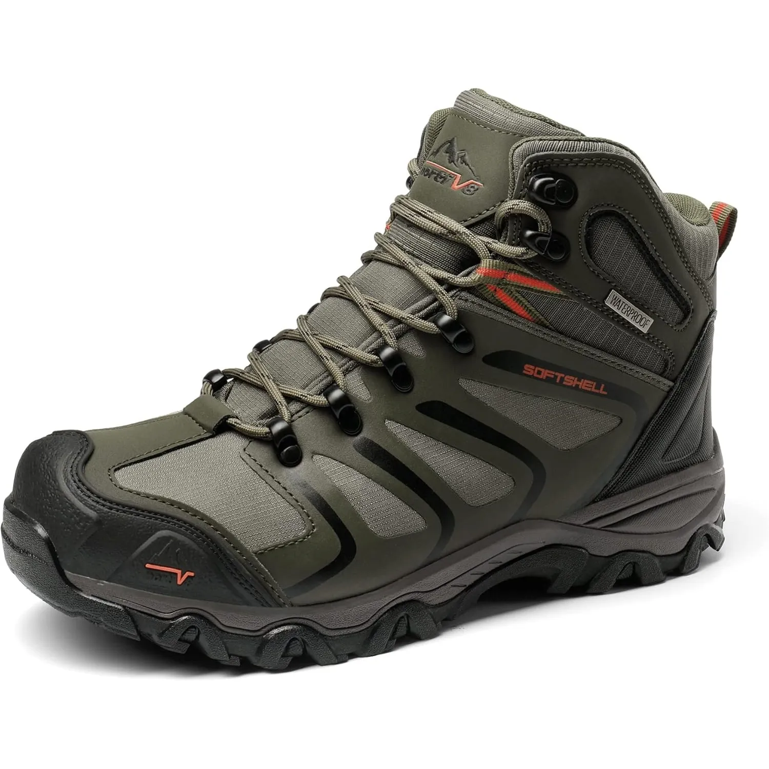 NORTIV 8 Herren Wanderschuhe Armadillo | Rutschfest Langlebig Knöchelhohe Wasserdichte Herausnehmbare stoßdämpfende gep…