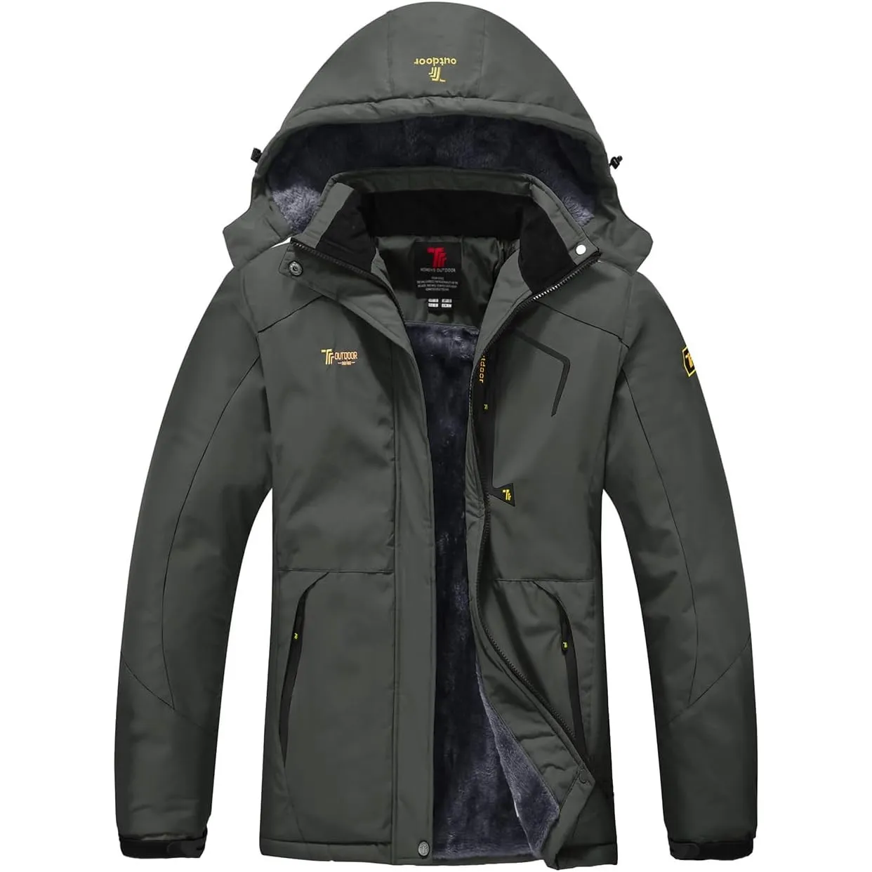 YSENTO Damen Winterjacke Wasserdicht Skijacke Outdoor Softshelljacke Warm Fleecejacke Funktionsjacke mit Abnehmbarer Ka…