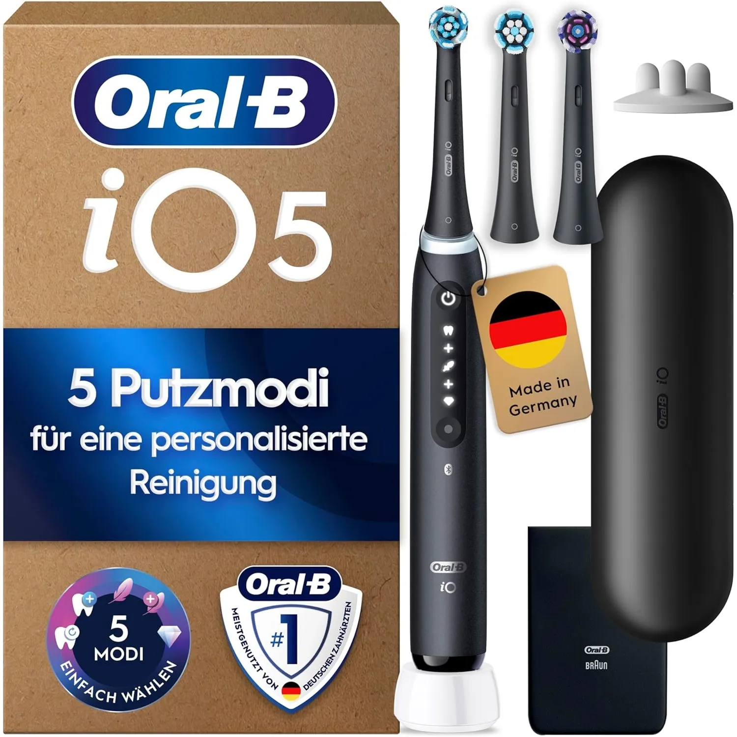 Oral-B iO Series 5 Elektrische Zahnbürste, Schwarz
