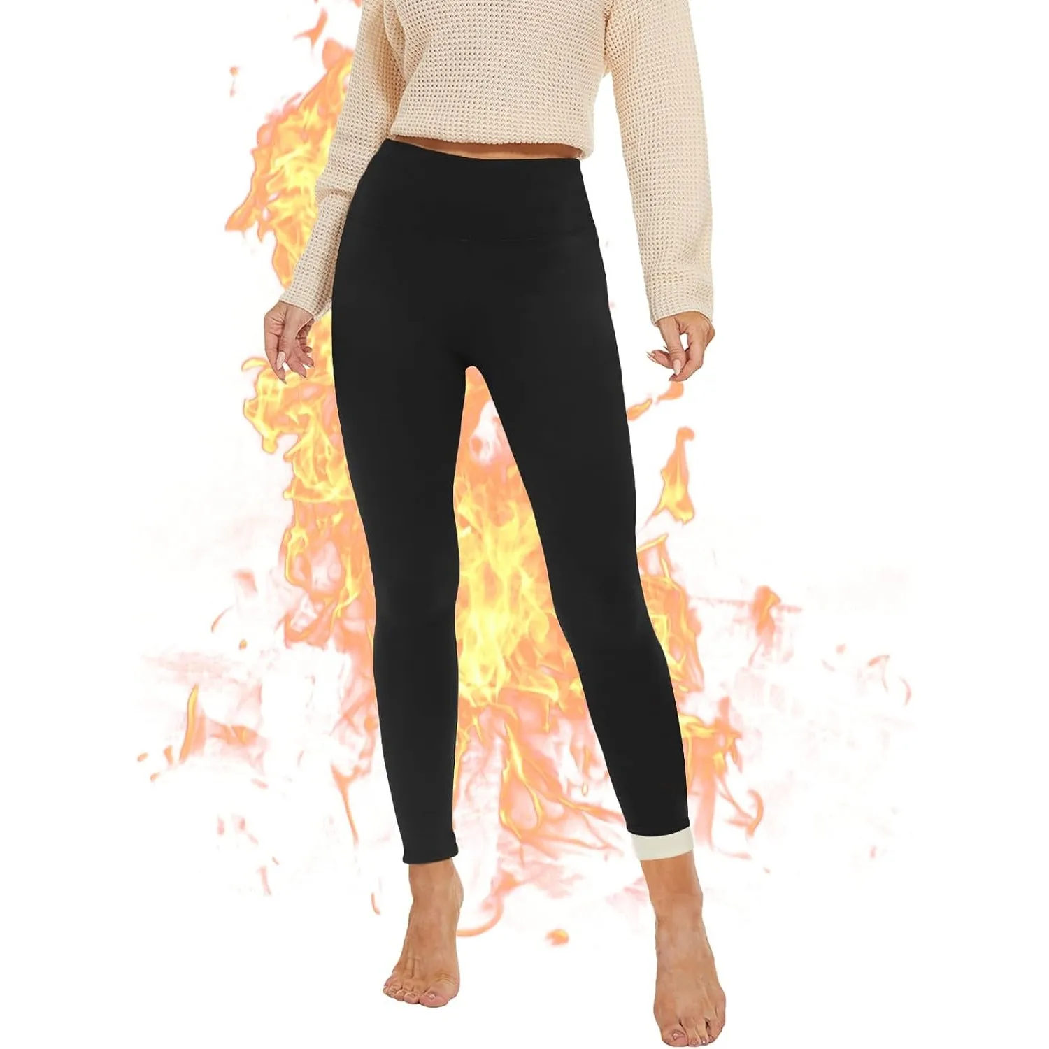 AMIYOYO Thermo Leggings Damen Winter High Waist Thermohose