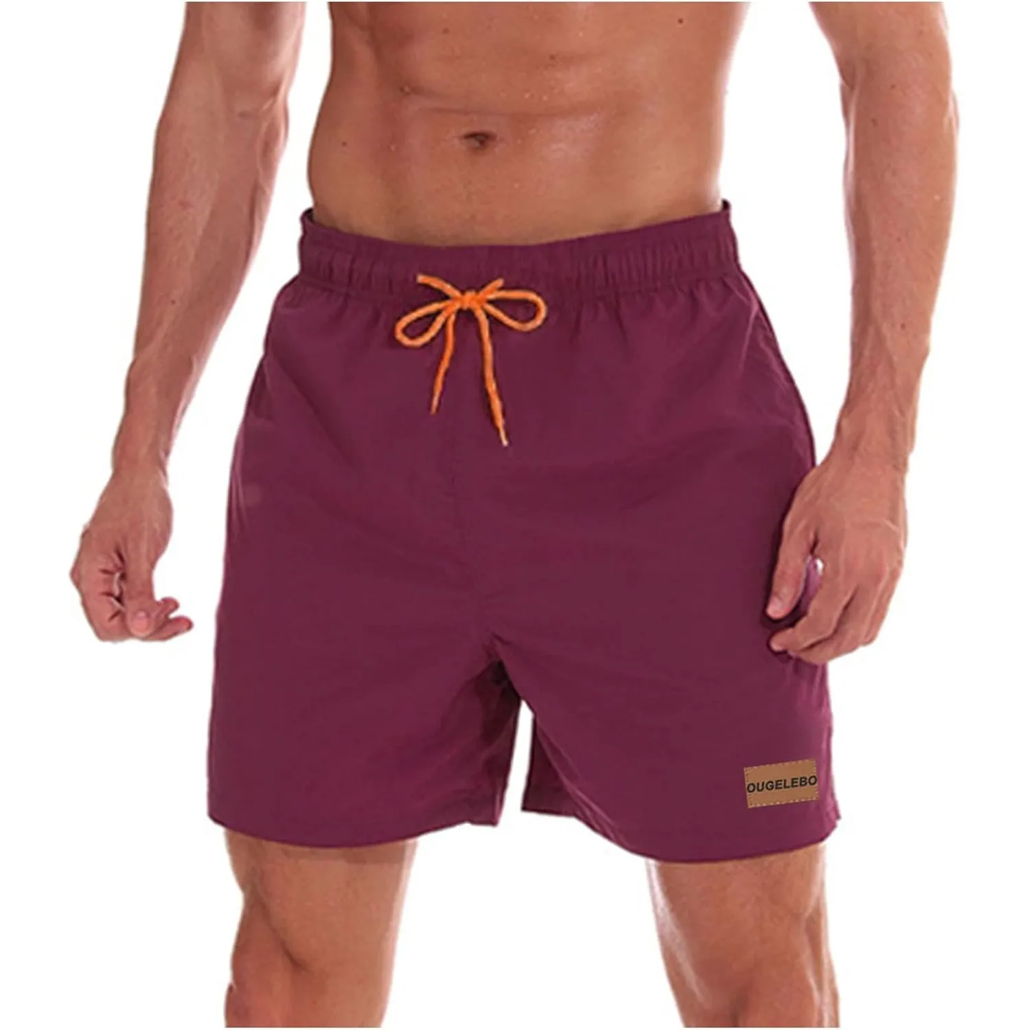 Ougelebo Badehose Herren Badeshorts mit Reißverschlusstasche | Schnelltrocknend Atmungsaktiv Wasserabweisend Badehose K…