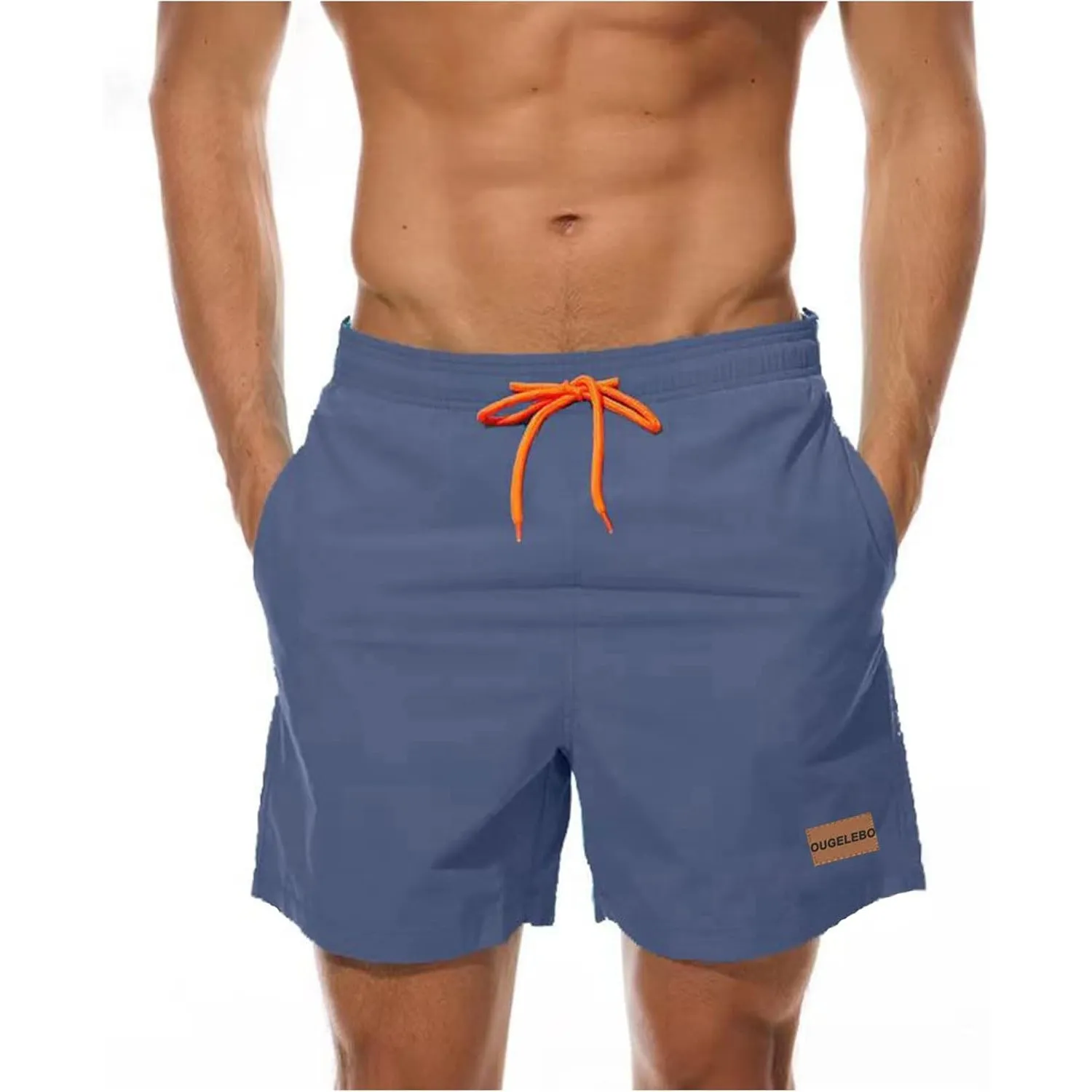 Ougelebo Badehose Herren Badeshorts mit Reißverschlusstasche | Schnelltrocknend Atmungsaktiv Wasserabweisend Badehose K…