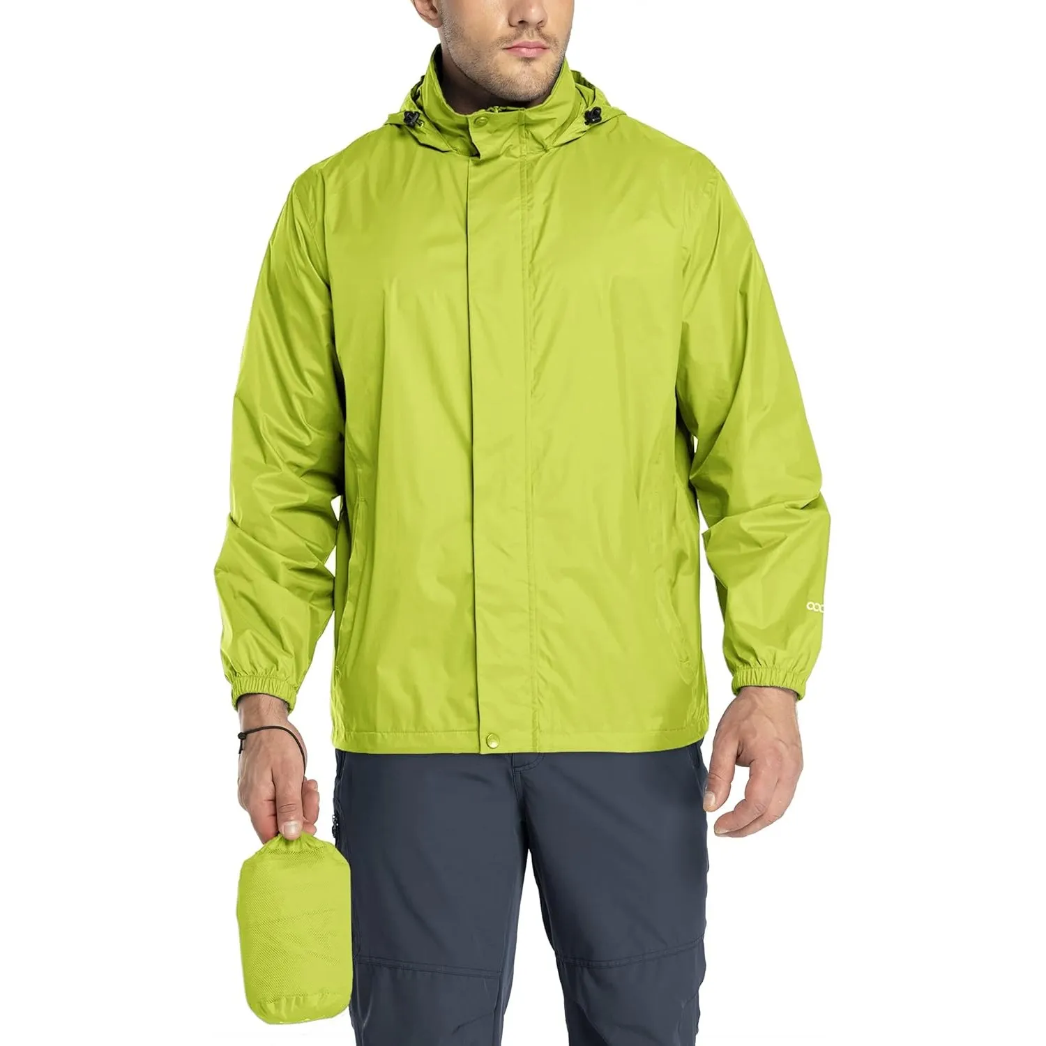 33,000ft Regenjacke Herren Leicht Wasserdicht Faltbare Regenmantel mit Kapuze Fahrrad Rainjacke Windbreaker Windjacke C…