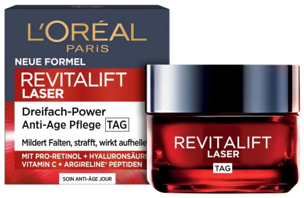 L'Oréal Paris Anti-Aging Tagescreme mit Dreichfachpower für Frauen, mit Pro-Retinol, Hyaluronsäure und Vitamin C – gege…