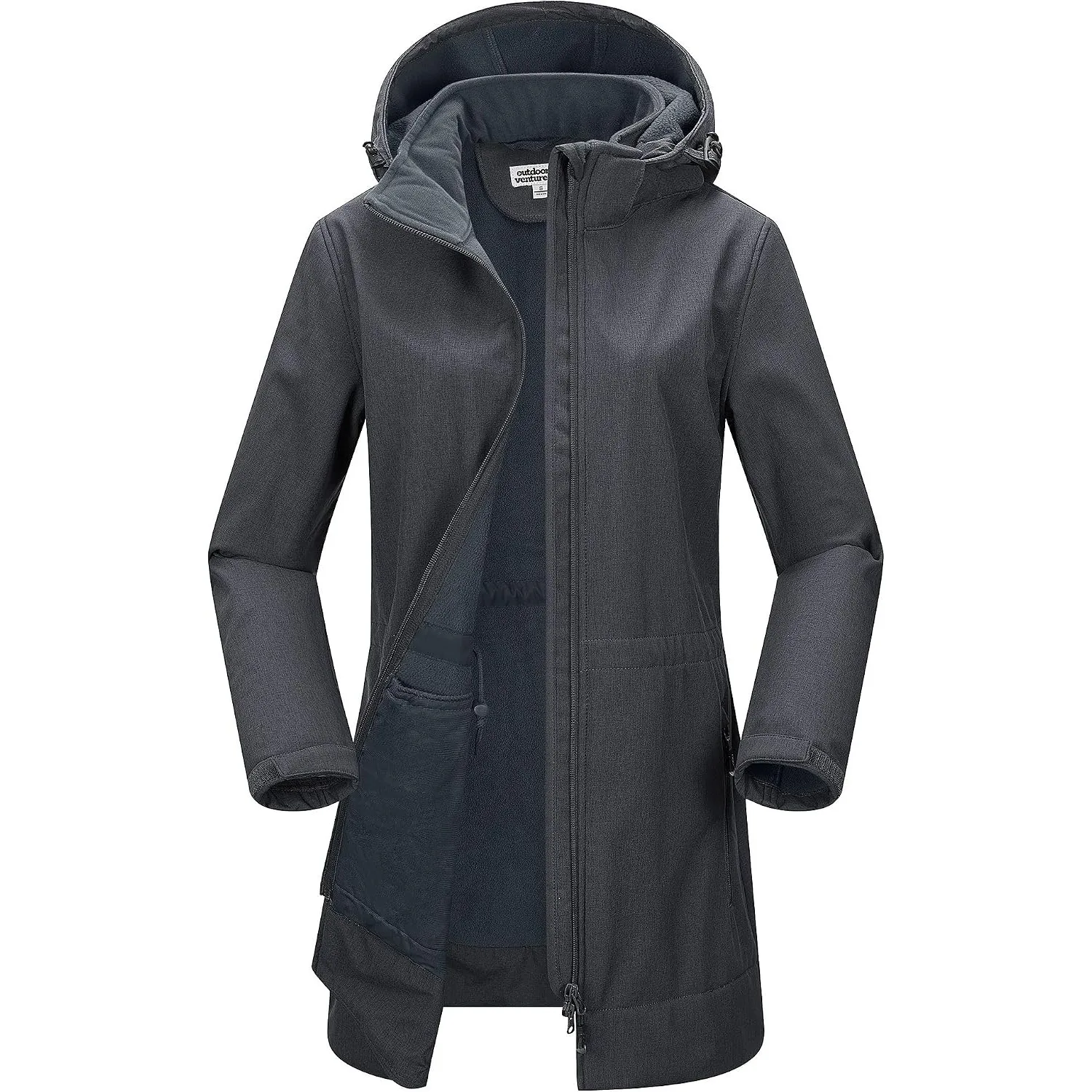 Outdoor Ventures Damen Softshelljacke Wasserdichte Lange Softshellmantel