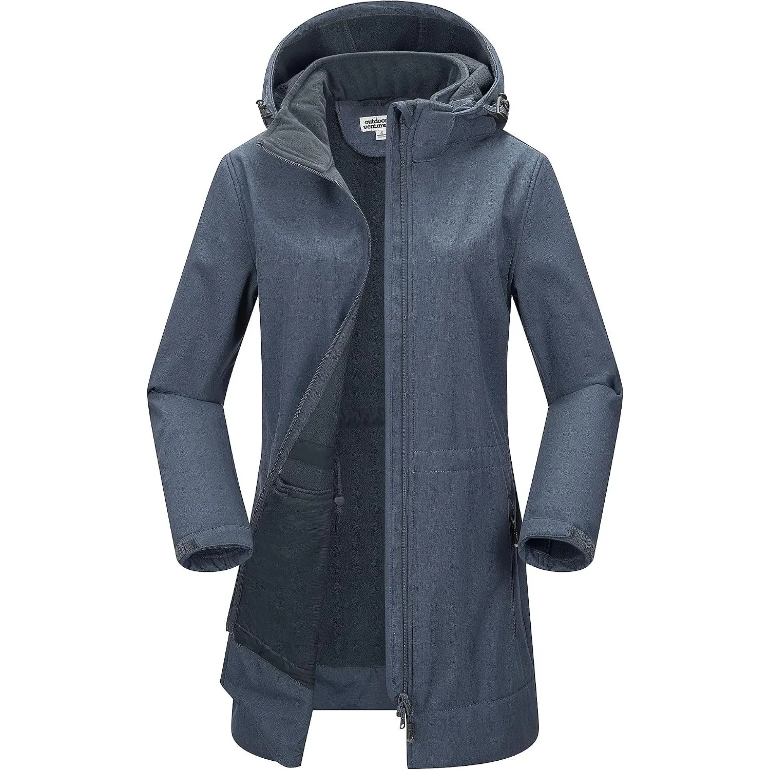 Outdoor Ventures Damen Softshelljacke Wasserdichte Lange Softshellmantel