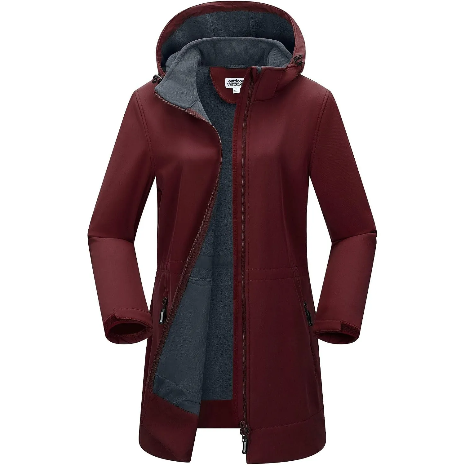 Outdoor Ventures Damen Softshelljacke Wasserdichte Lange Softshellmantel