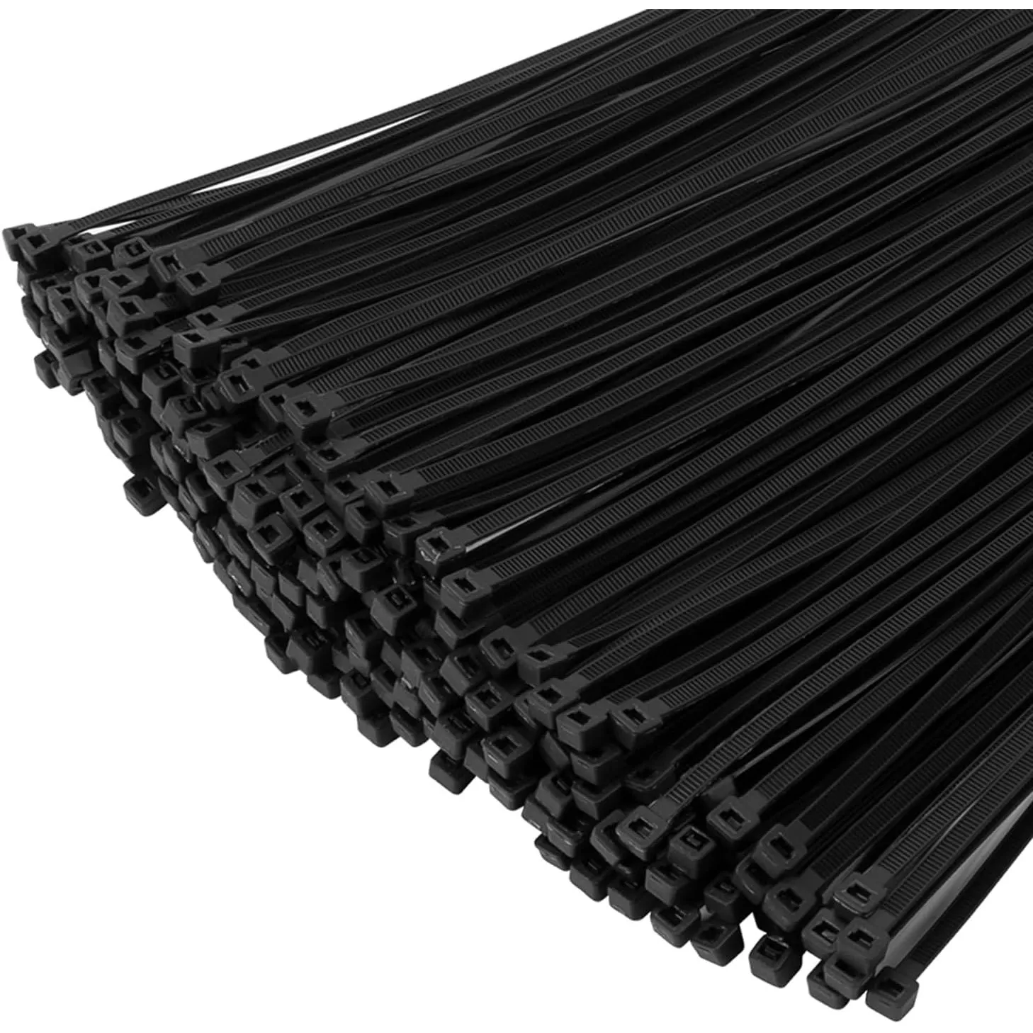 XINGO 1000 Stück Kabelbinder Schwarz, 300mm x 4.8mm, 22,7 kg Zugfestigkeit, UV-beständig, Selbstsichernde Kabelbinder f…