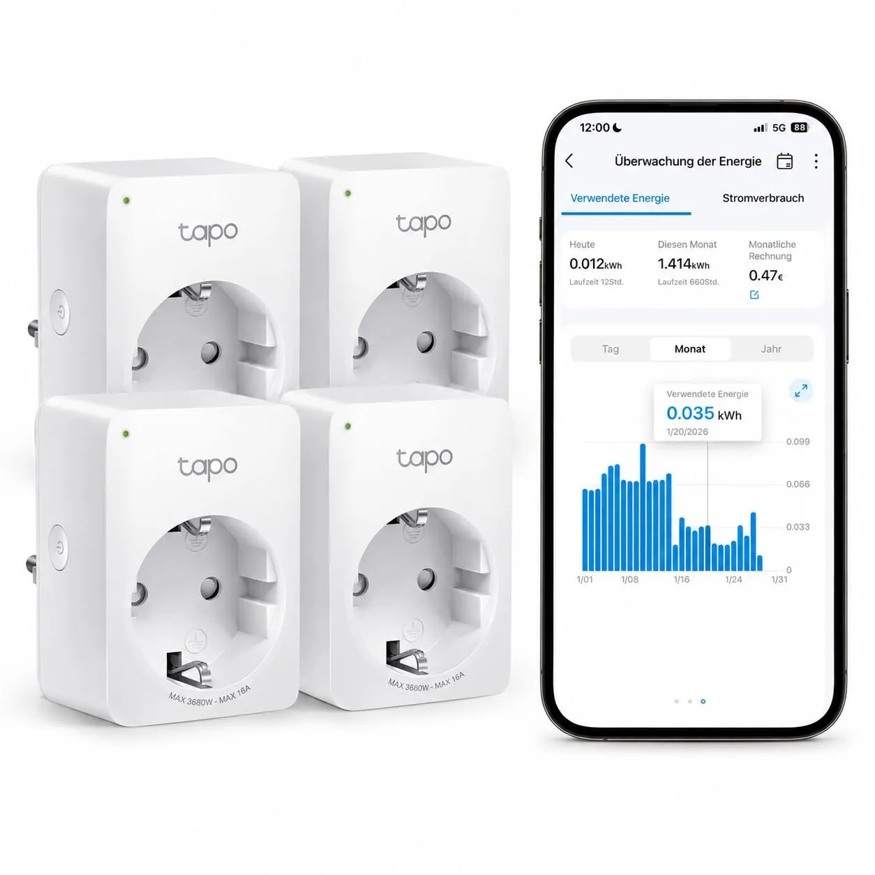 Tapo TP-Link Smart WLAN Steckdose P110 mit Energieverbrauchsmesser, Smart Home Alexa Steckdose, funktioniert mit Alexa,…