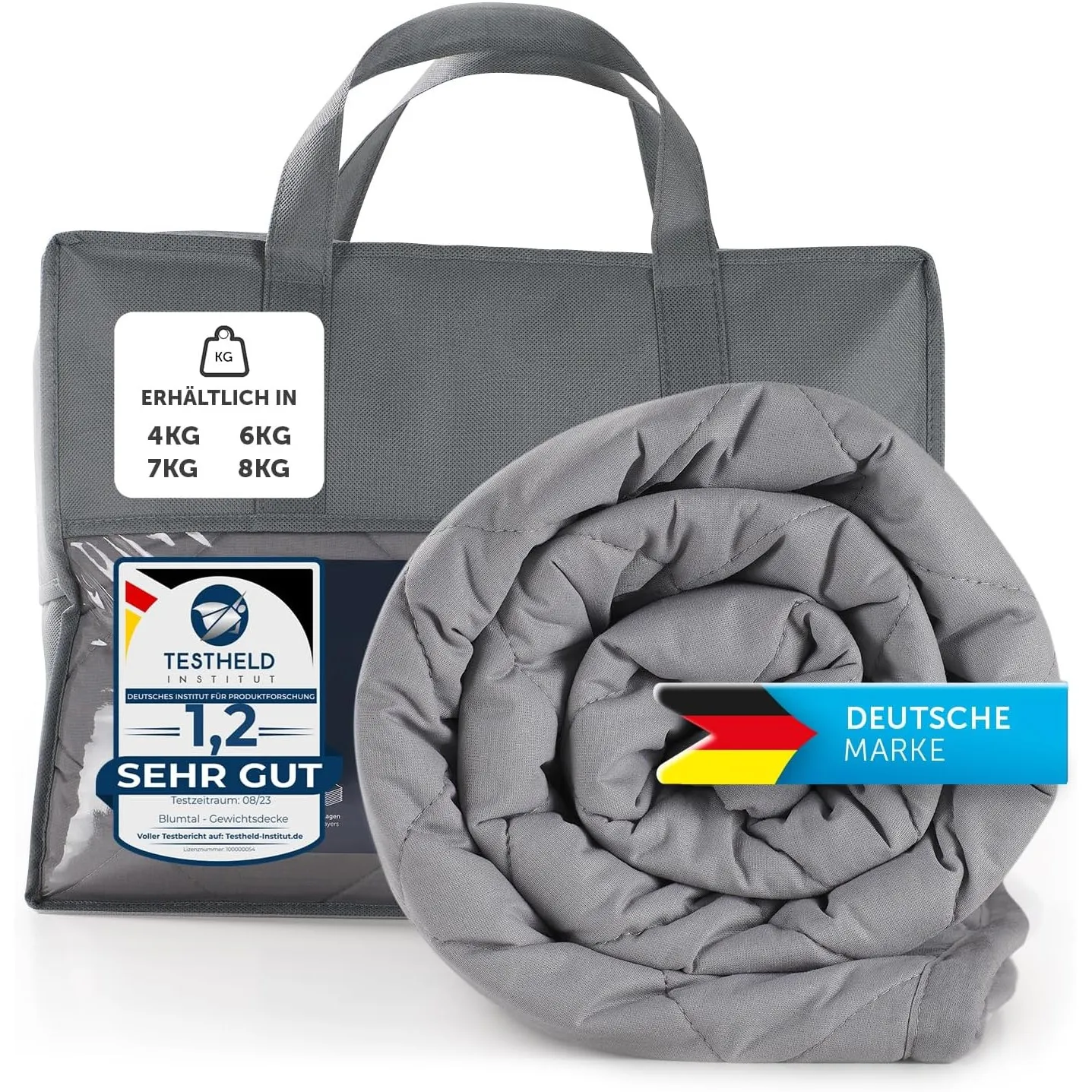 Blumtal Gewichtsdecke 135x200 cm - Entspannungsdecke mit Obermaterial aus 100% Baumwolle - Gewichtsdecke 6kg - Therapie…