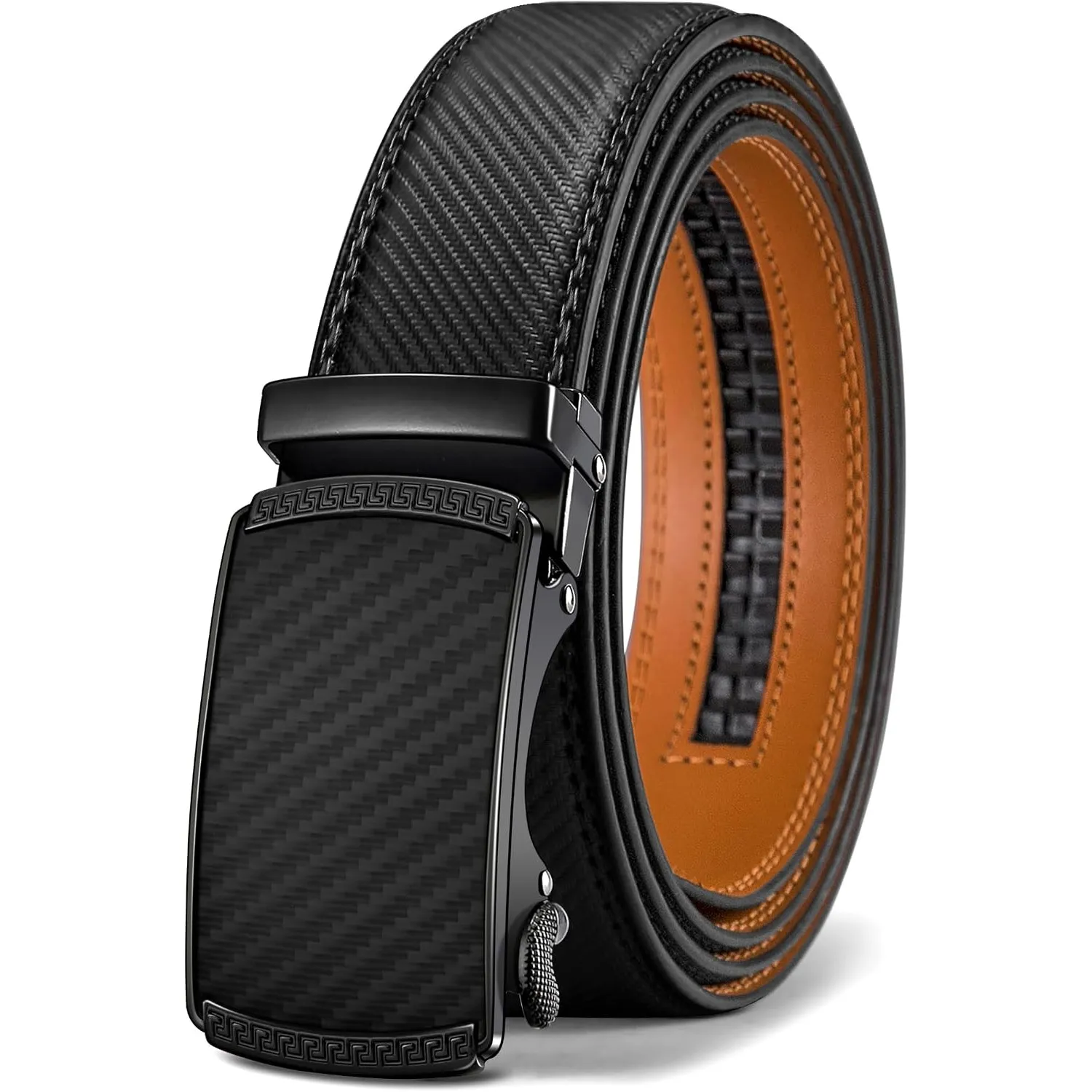 BULLIANT Gürtel Herren, Gürtel Ratsche Ledergürtel 35mm,Größe Angepasst