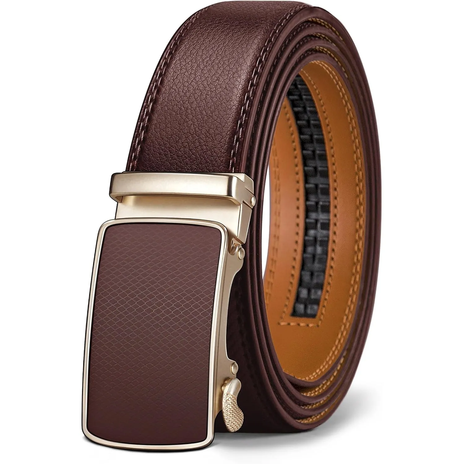 BULLIANT Gürtel Herren, Gürtel Ratsche Ledergürtel 35mm,Größe Angepasst | Herren Automatikgürtel Business Anzüge mit Ge…