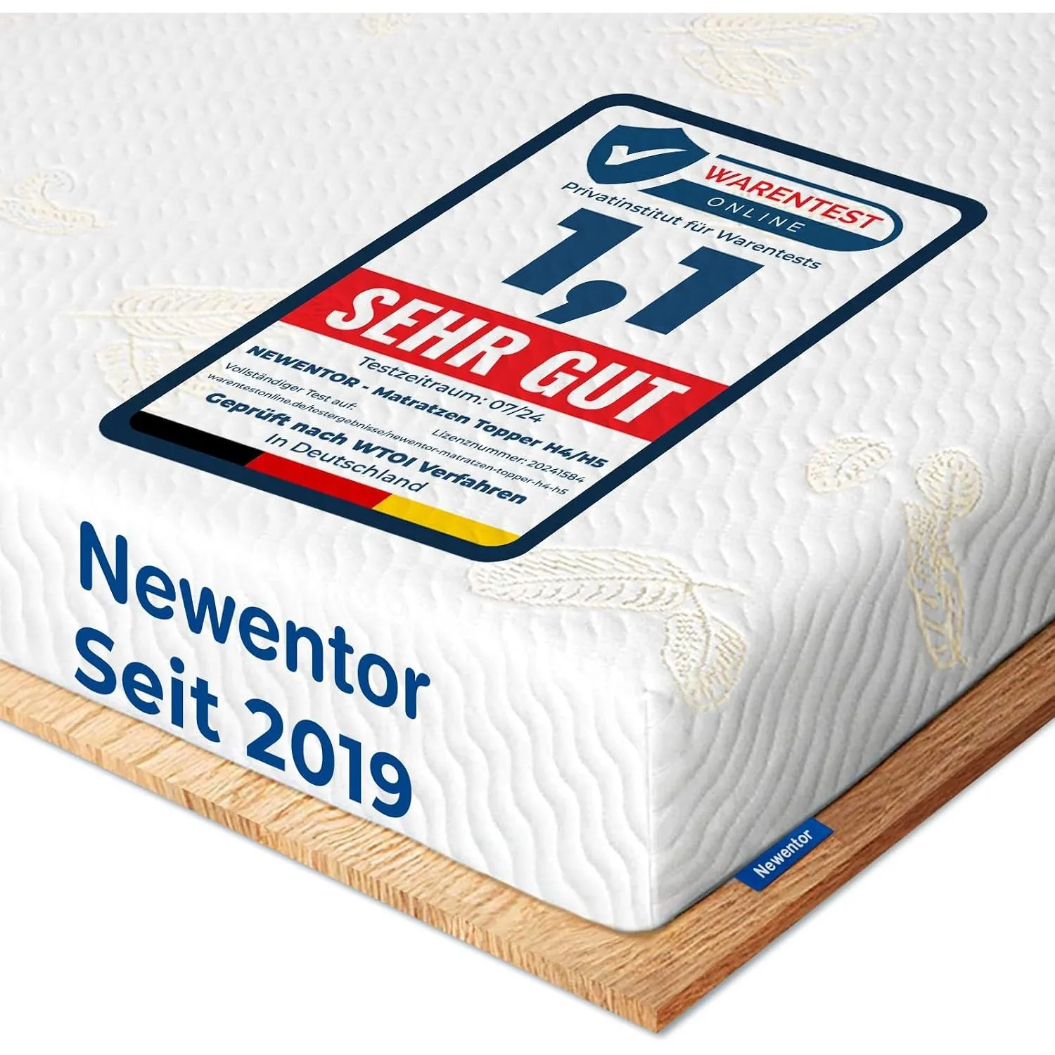 Newentor® Topper 100x200cm H4 H5, eingetragenes Design, Ergo-Viscoschaum