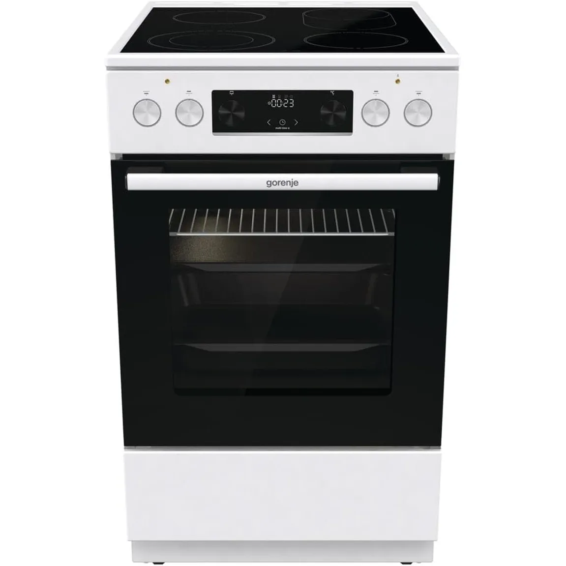 Gorenje GECS5C 60 WPA Elektro-Standherd mit Glaskeramik-Kochfeld, 50cm, 70 Liter, GentleClose, Schnellaufheizung, AirFr…