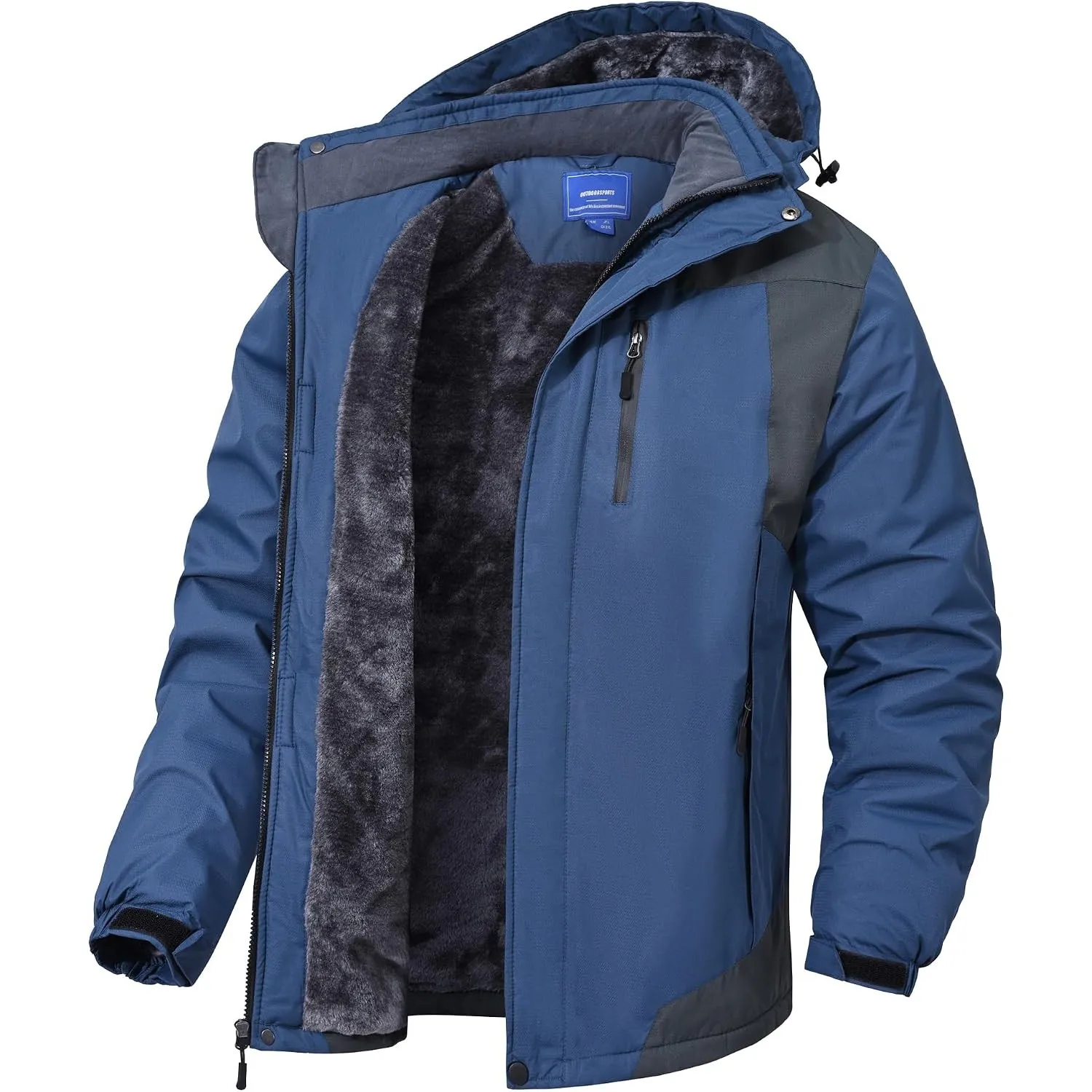 Rapoo Winterjacke Herren Warme Wasserdichte Winddichte Fleece-Futter Outdoor Ski Snowboardjacke mit Abnehmbarer Kapuze