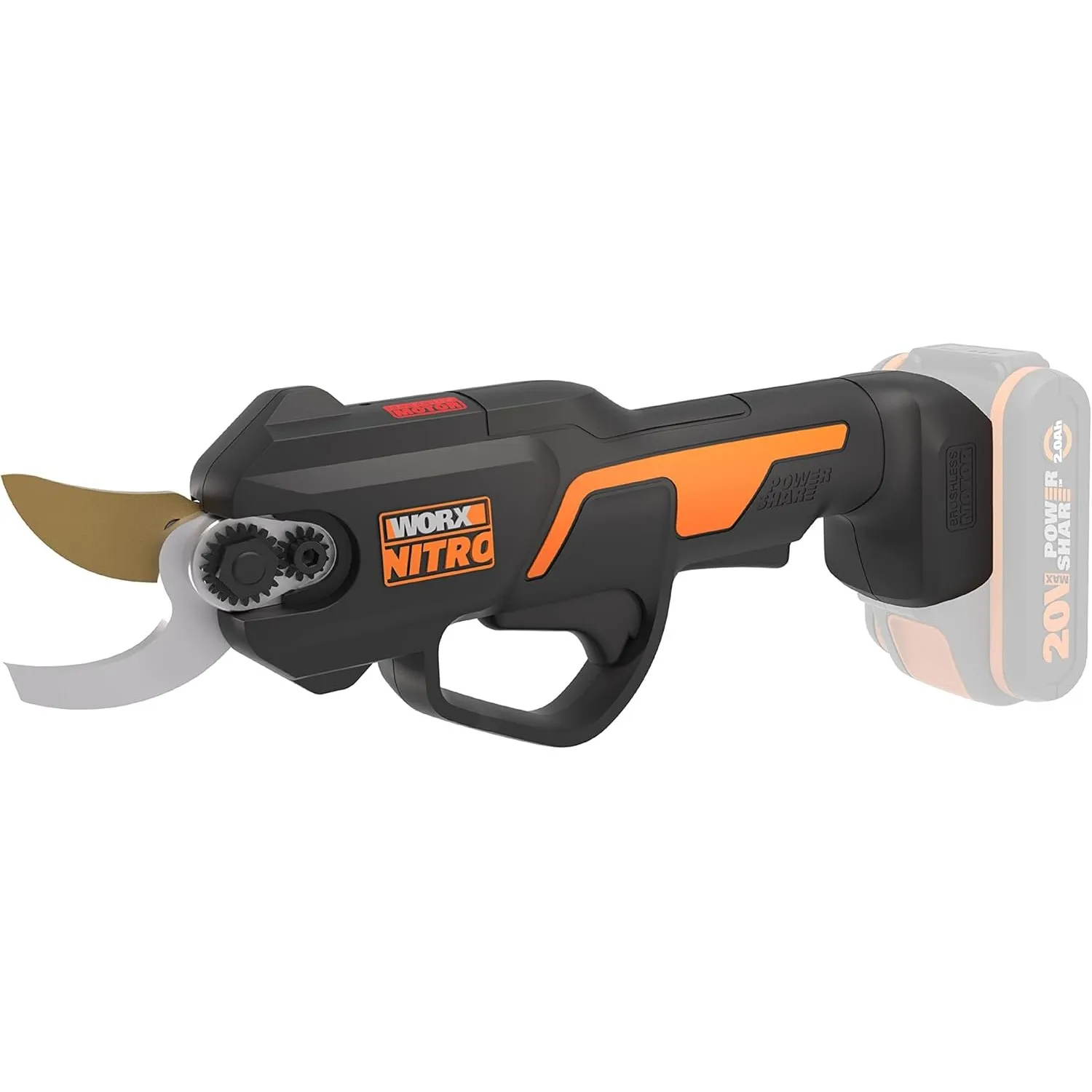 Worx NITRO WG330E.9 Akku Astschere 20V - Müheloses Schneiden dank elektrischen Antrieb, Bürstenloser Motor, 25mm Schnit…