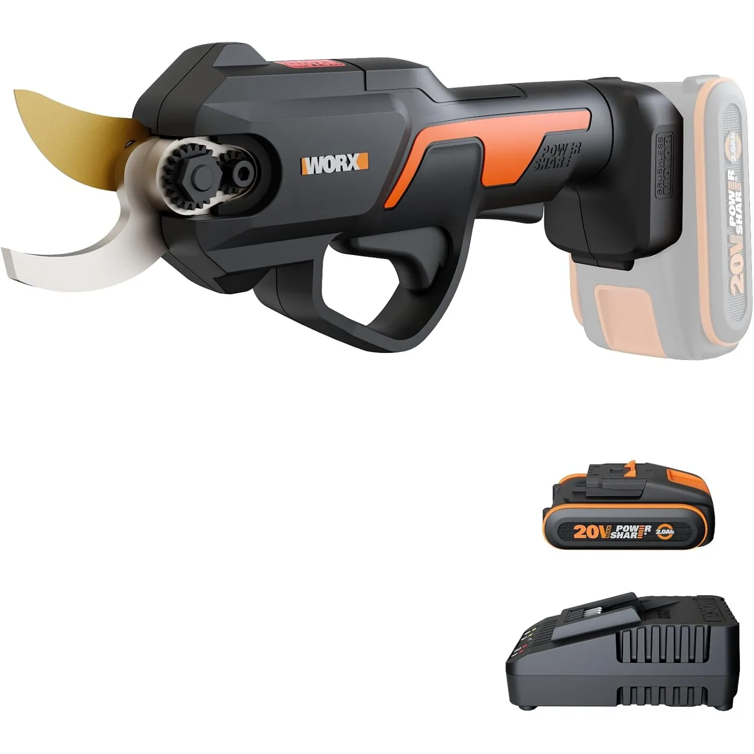 WORX WG330E Akku Astschere 20V, inkl. 2Ah Akku und Ladegerät