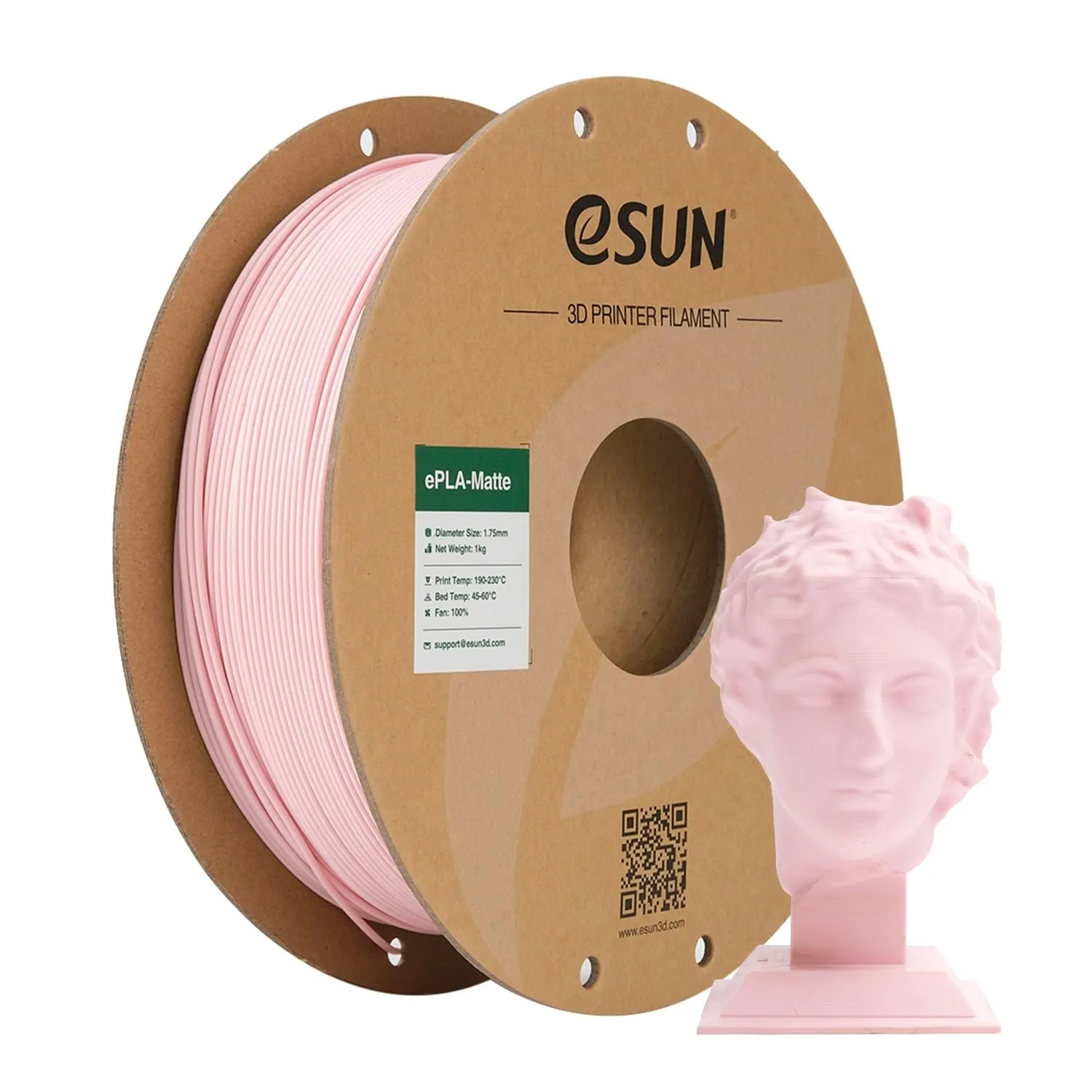 eSUN Upgraded Matte PLA Filament 1.75mm, Pfirsich Rosa1KG