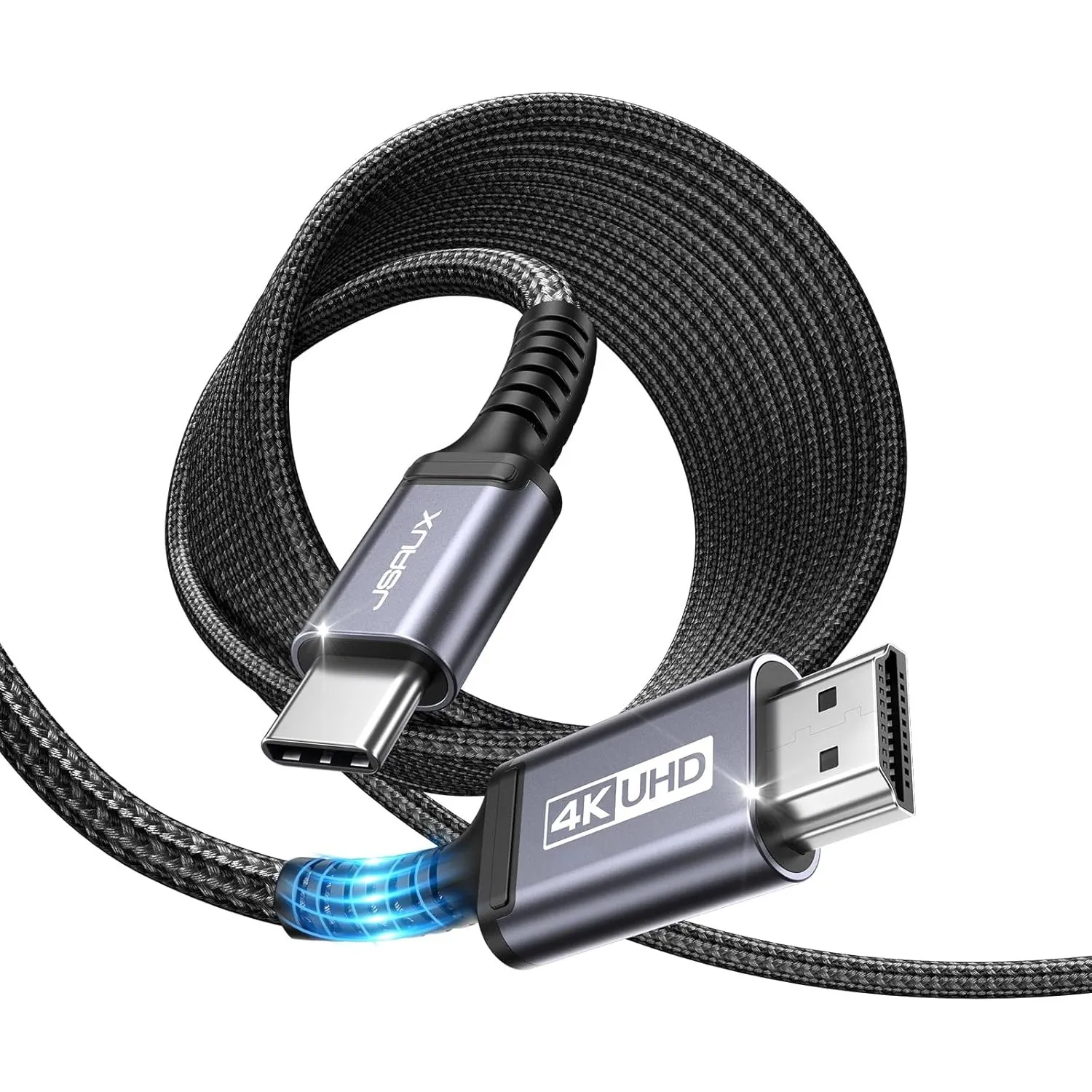 JSAUX USB C auf HDMI Kabel 5M, USB Typ C zu HDMI 4K@60Hz (kompatibel mit 4K@30Hz) UHD Kabel für Thunderbolt 3, iPhone 1…