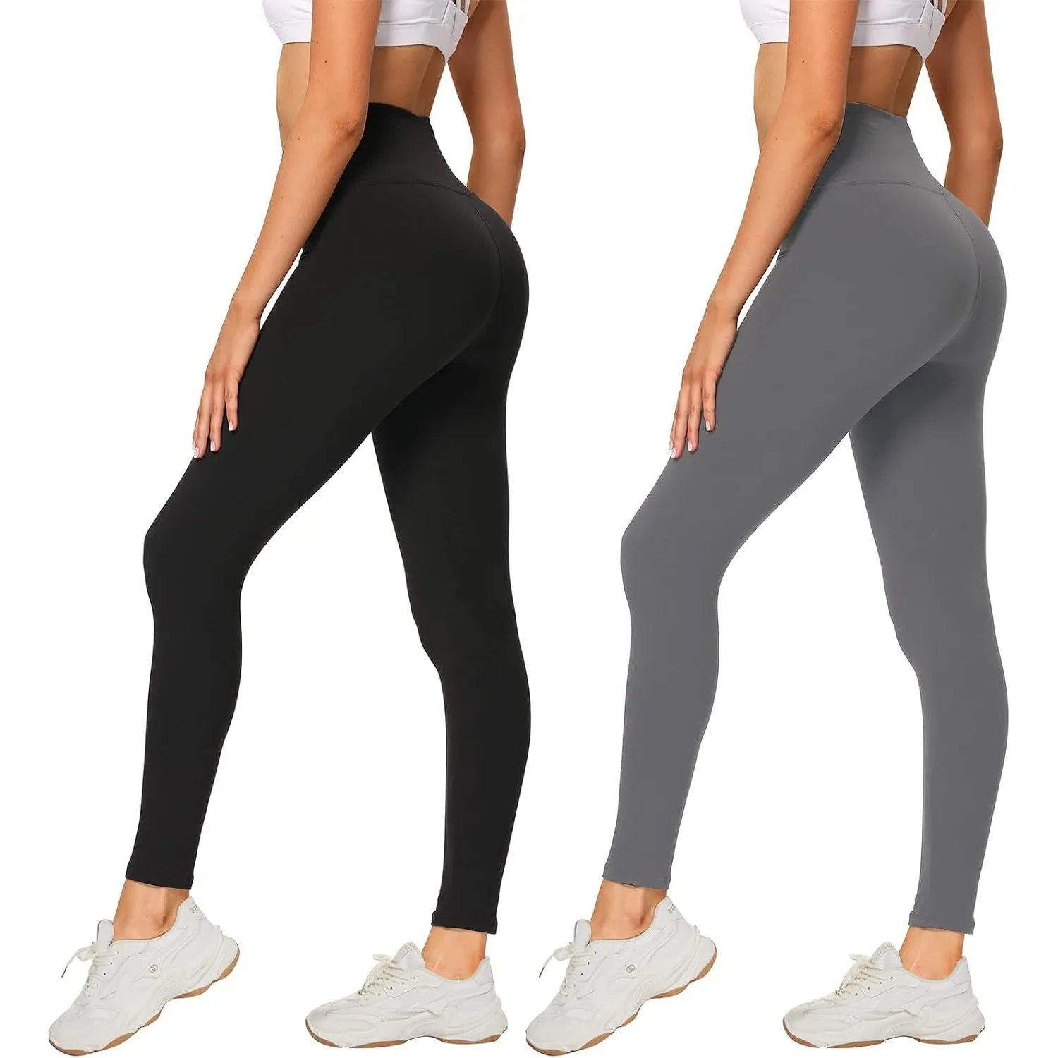 AMIYOYO 2er Pack Leggings für Damen High Waist Sporthose