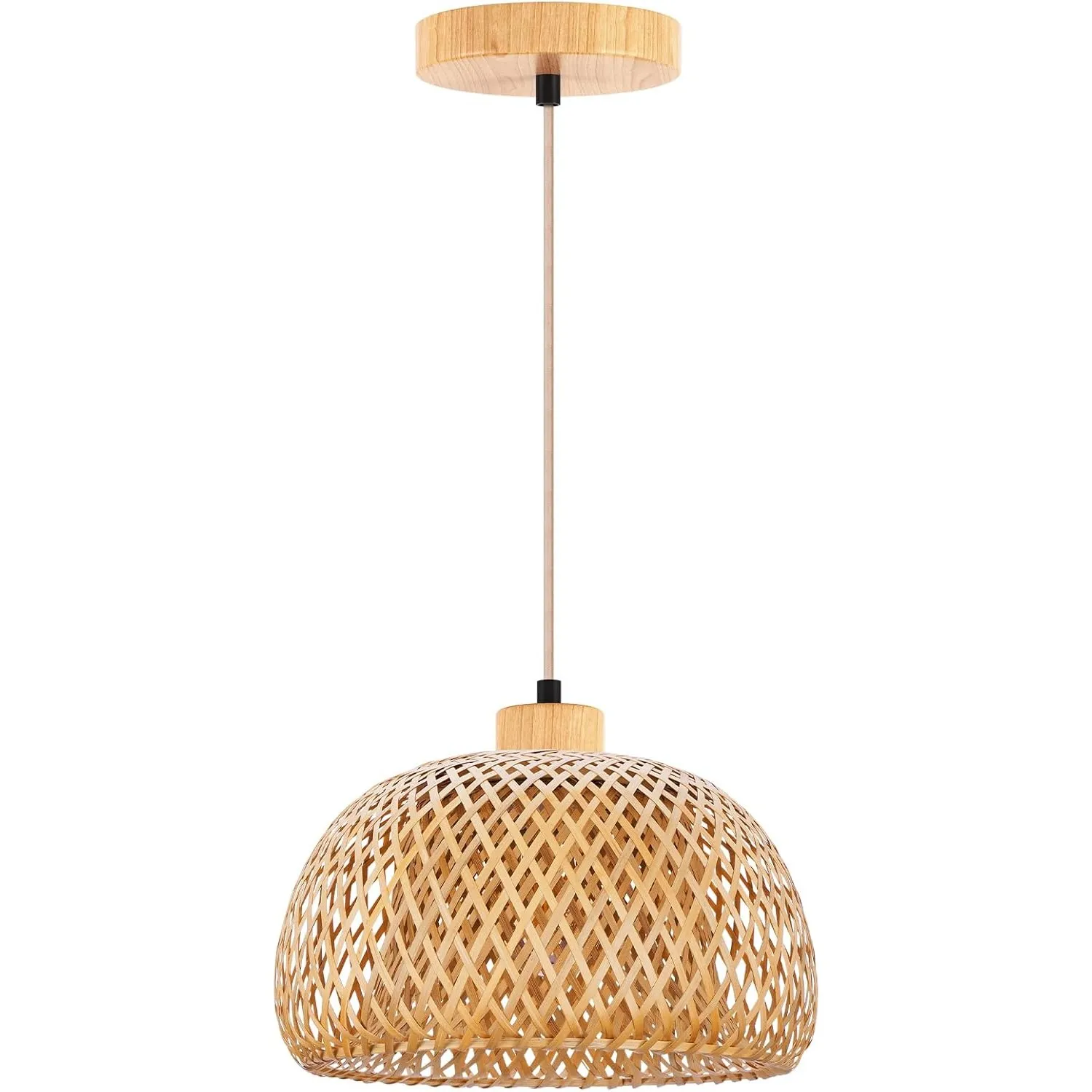 FRIDEKO HOME Hängelampe Rattan Natürlicher Bambus Pendelleuchte Esstisch