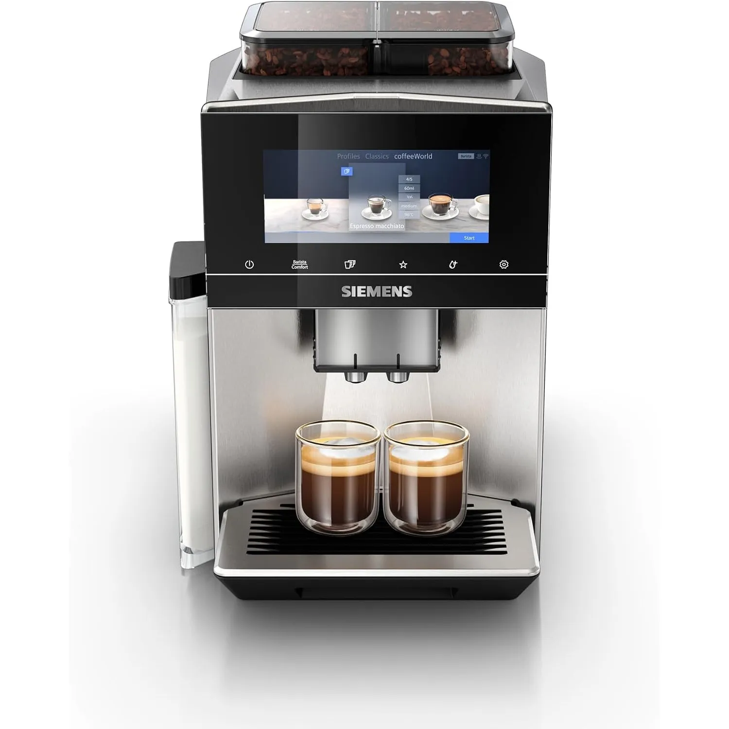 Siemens Kaffeevollautomat EQ900, großes farbiges TFT-Display, 2 Bohnenbehälter, 36 Heiß- und Kaltgetränke, Cold Brew, s…