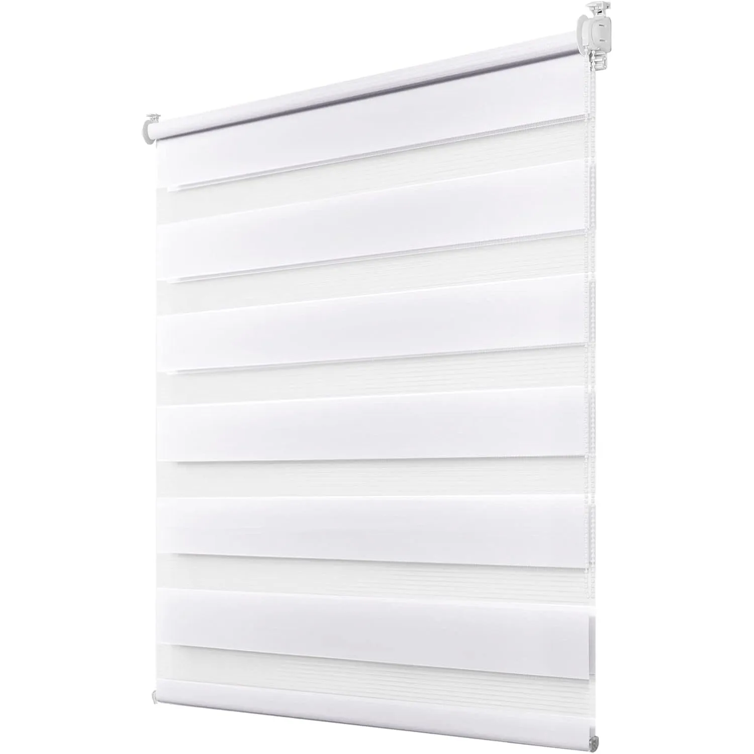 Deswell Doppelrollo Klemmfix ohne Bohren Weiß B90 x H100 cm (Stoffbreite 86cm) Rollos für Fenster ohne Bohren für Fenst…