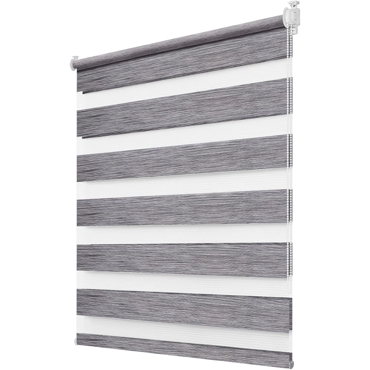 Deswell Doppelrollo Klemmfix ohne Bohren Marmor-Grau B80 x H220 cm (Stoffbreite 76cm) Rollos für Fenster ohne Bohren fü…