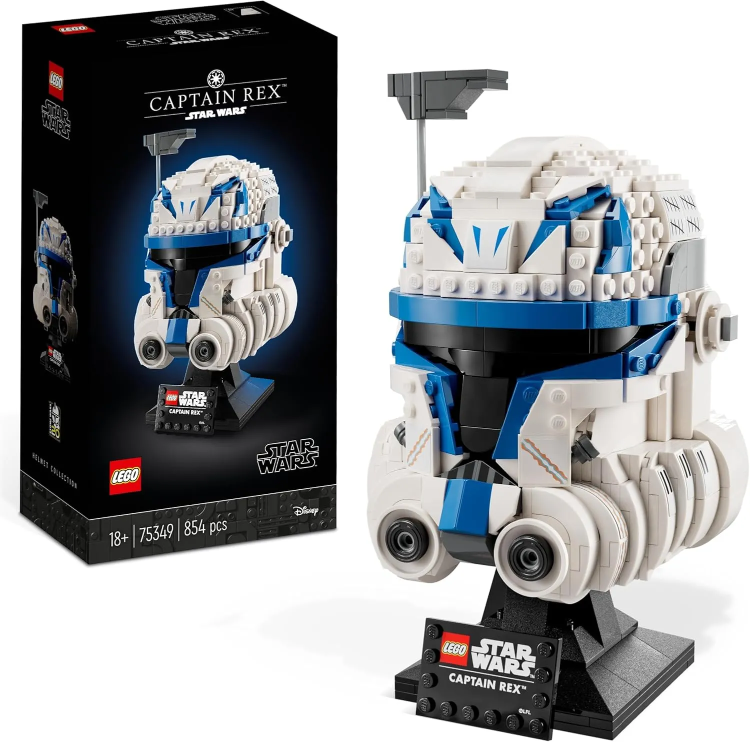 LEGO 75349 Star Wars Captain Rex Helm Set, The Clone Wars Modell Sammlerstück für Erwachsene, 2023 Serie, Erinnerungsst…
