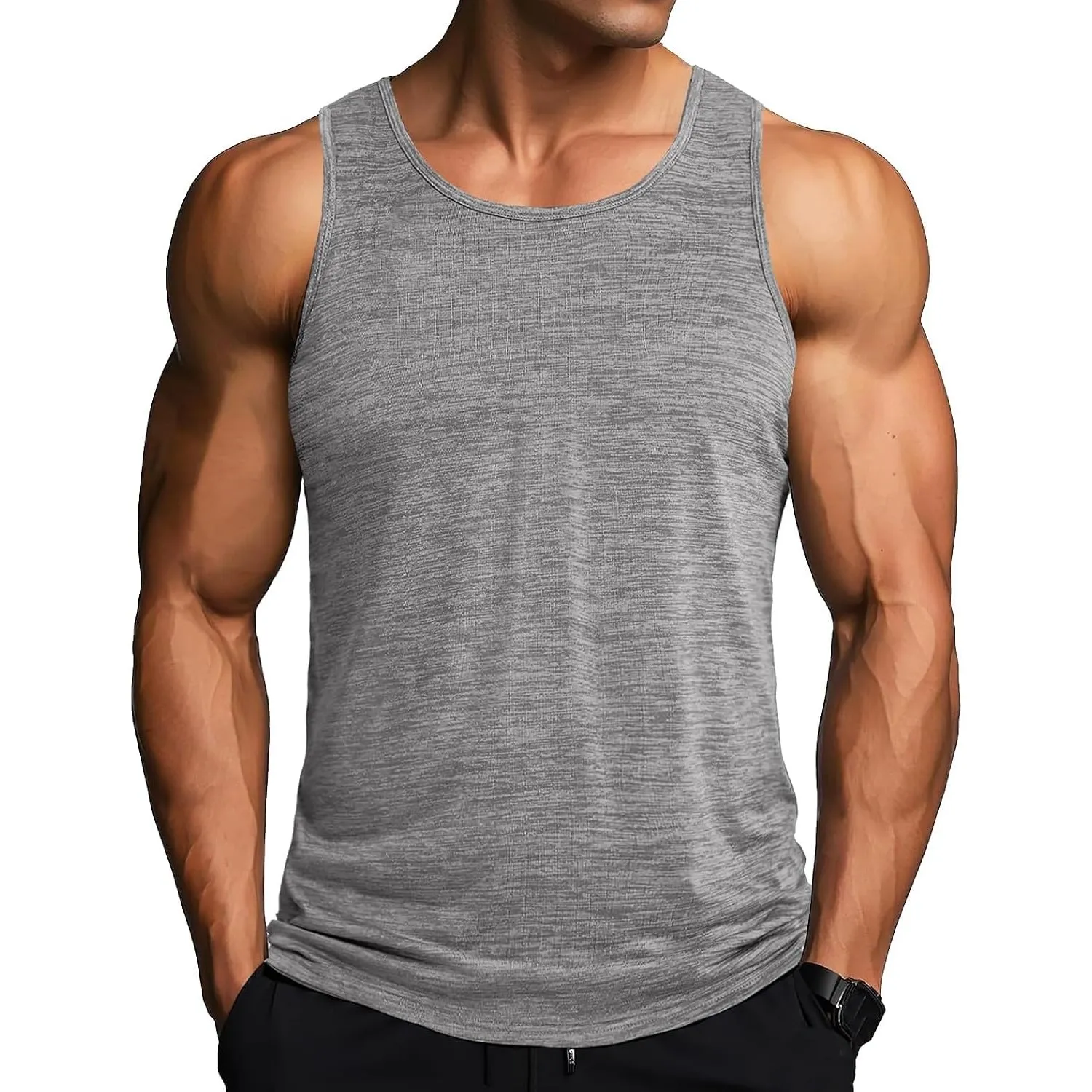 MAGCOMSEN Herren Tank Tops Leicht Achselshirt Ärmellos Quick Dry Sport T-Shirt Laufen Fitness Tankshirts Sommer Outdoor…