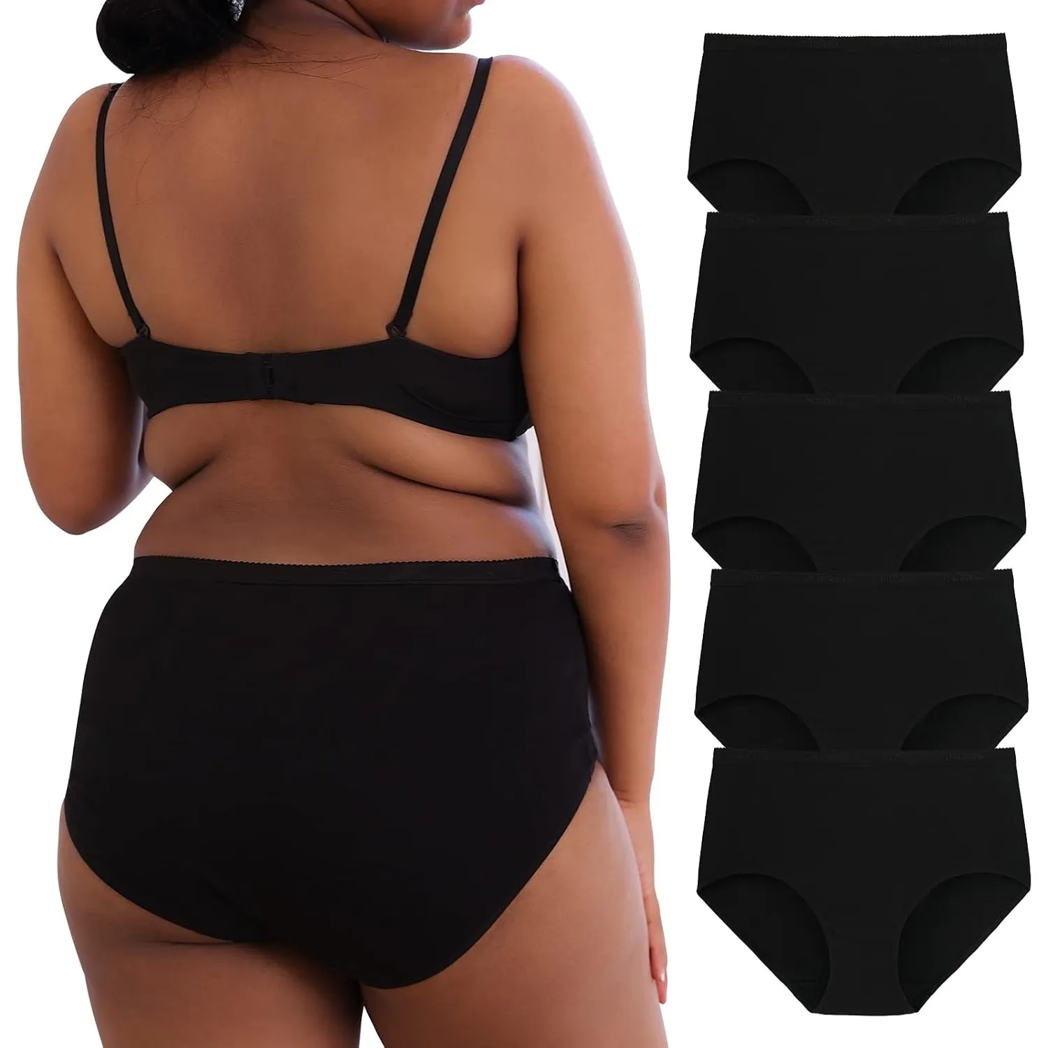 INNERSY Unterhosen Damen Große Größen Baumwolle Unterwäsche 44-62 5 Pack | Hohe Taille Maxi Slip, 100% Baumwoll Schritt…