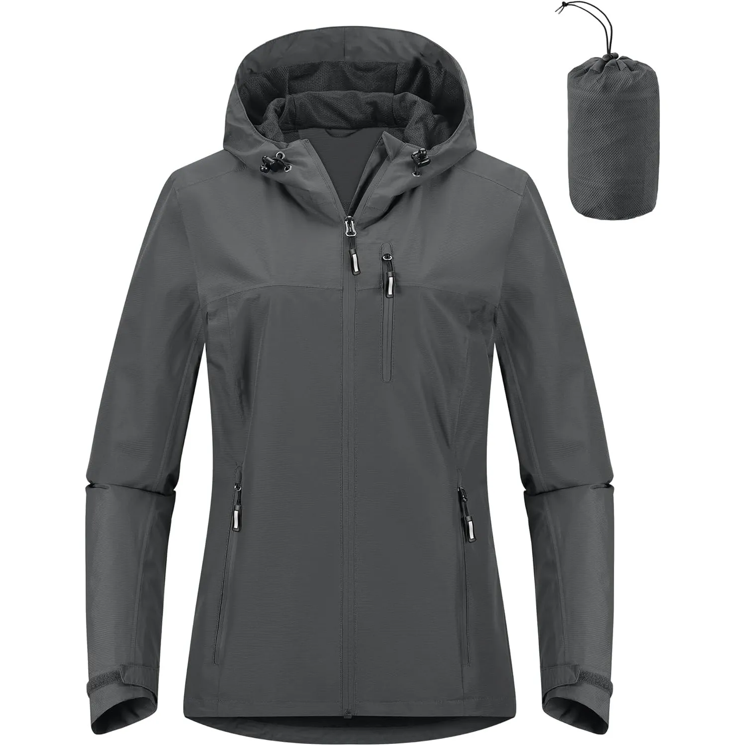 Outdoor Ventures Damen Regenjacke 10000MM Wasserdicht Leichte Gefüttert Packbar Sportjacke Funktionsjacke Atmungsaktiv …