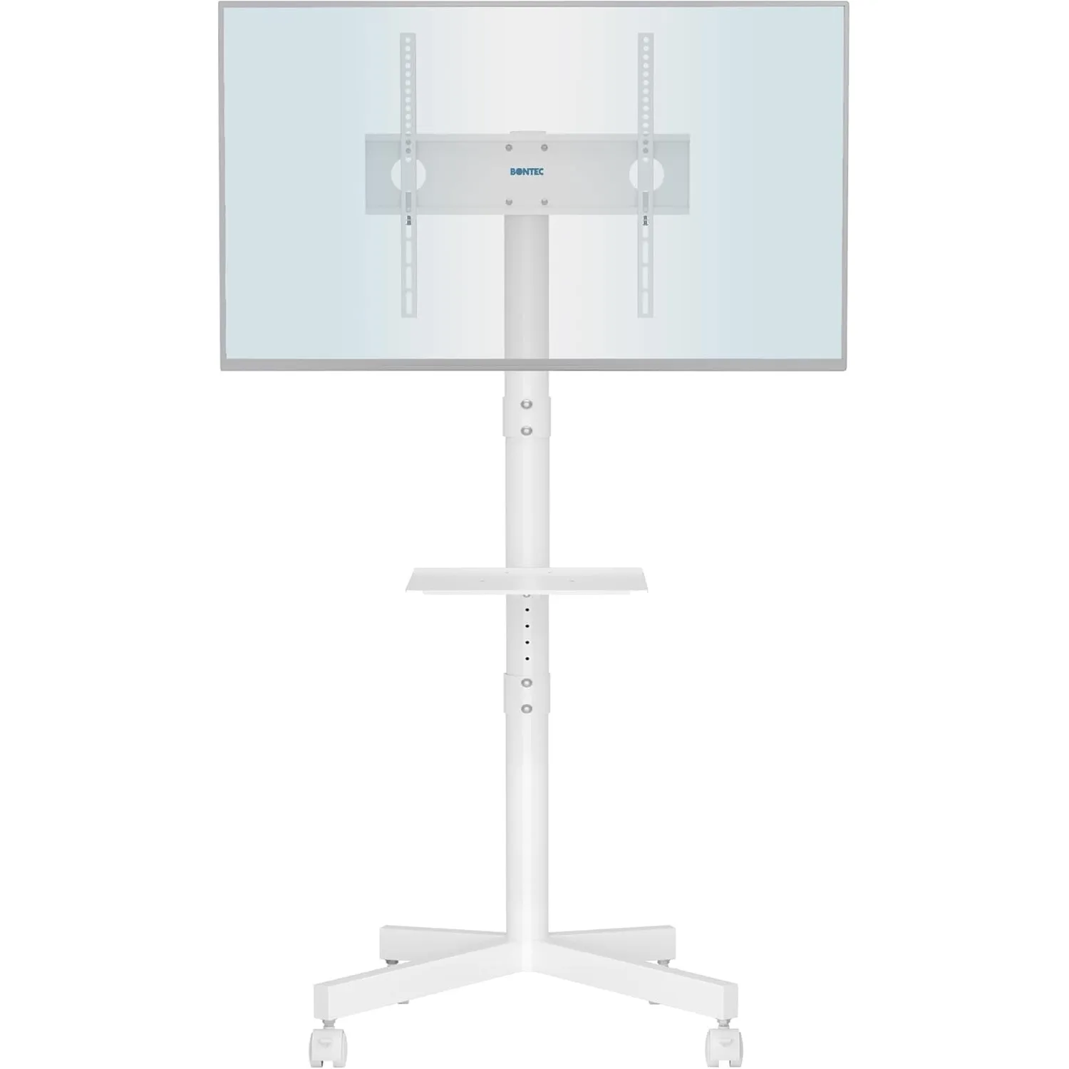 BONTEC TV Ständer Rollbar für 23-60 Zoll Fernseher, bis zu 25 kg, Weiß