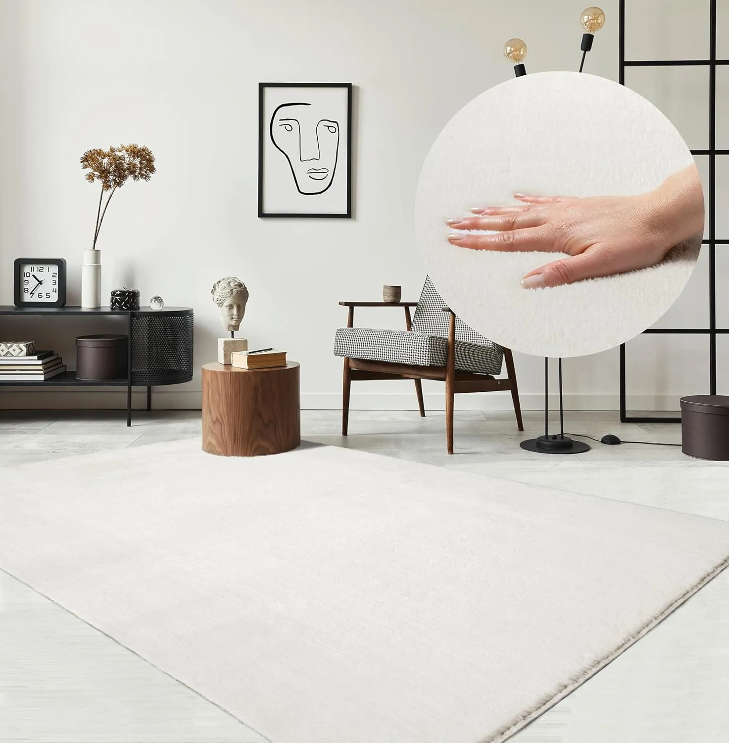 the carpet Relax Moderner Flauschiger Kurzflor Teppich, Anti-Rutsch Unterseite, Waschbar bis 30 Grad, Super Soft, Fello…