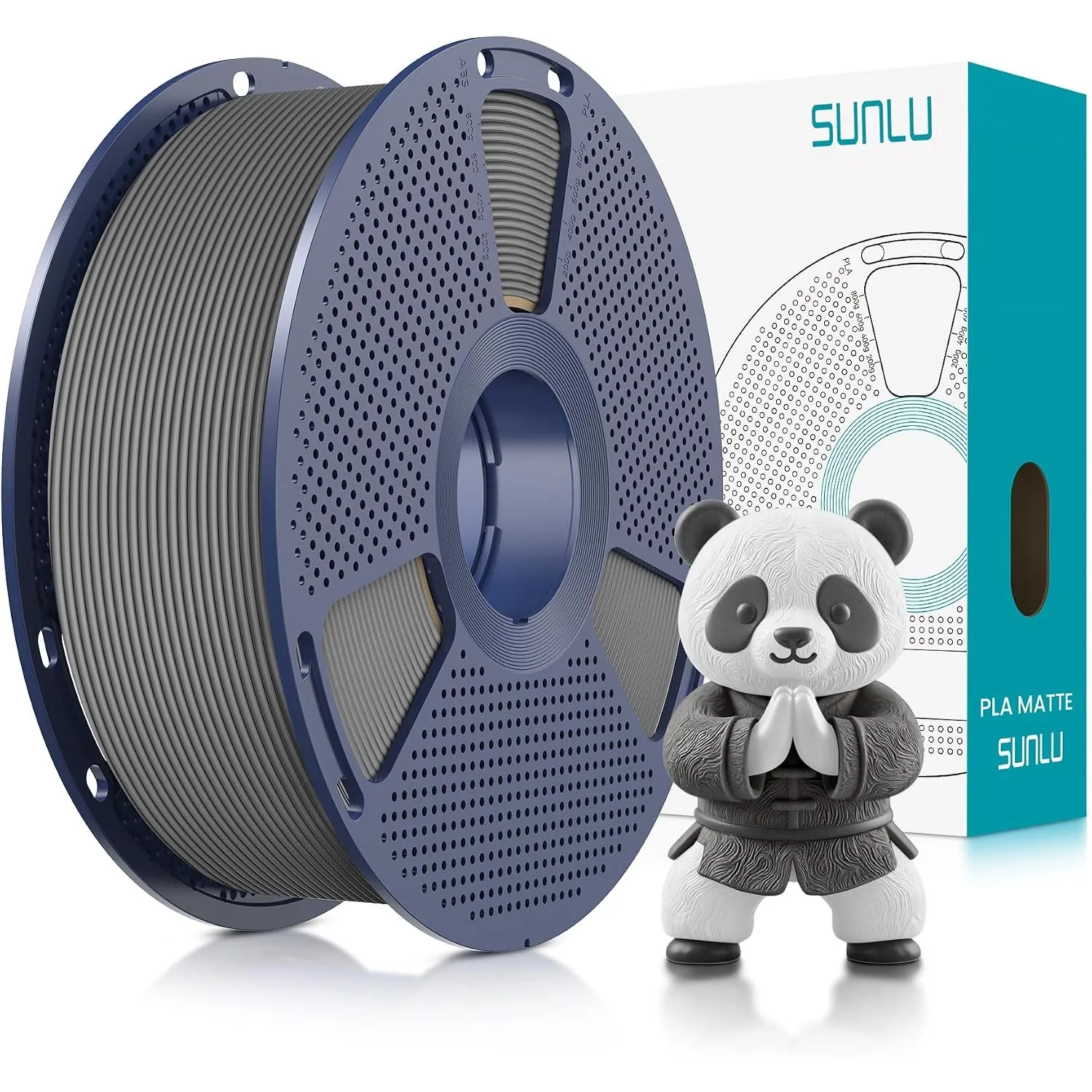 SUNLU Matte PLA Filament 1.75mm Grau, 3D Drucker Filament PLA Matte 1KG