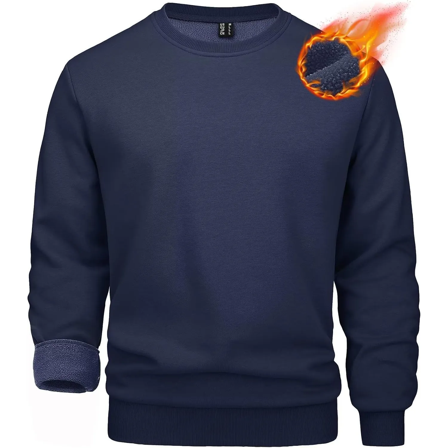 MAGCOMSEN Pullover Herren Warm Winter Gefütterte Sweatshirts Fleece Sweater