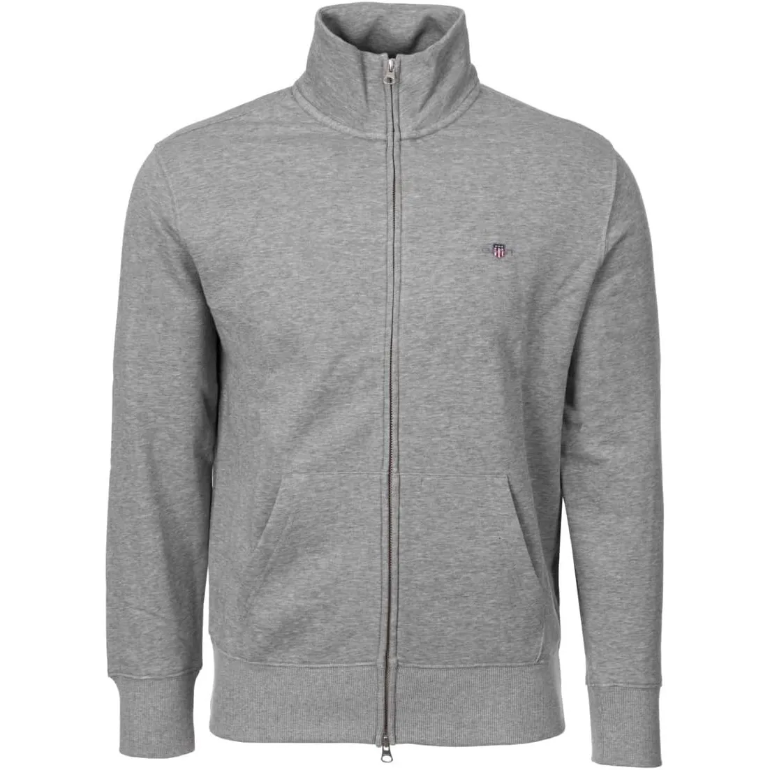 GANT Herren Reguläres Shield-Sweatshirt Mit Reißverschluss, Grey