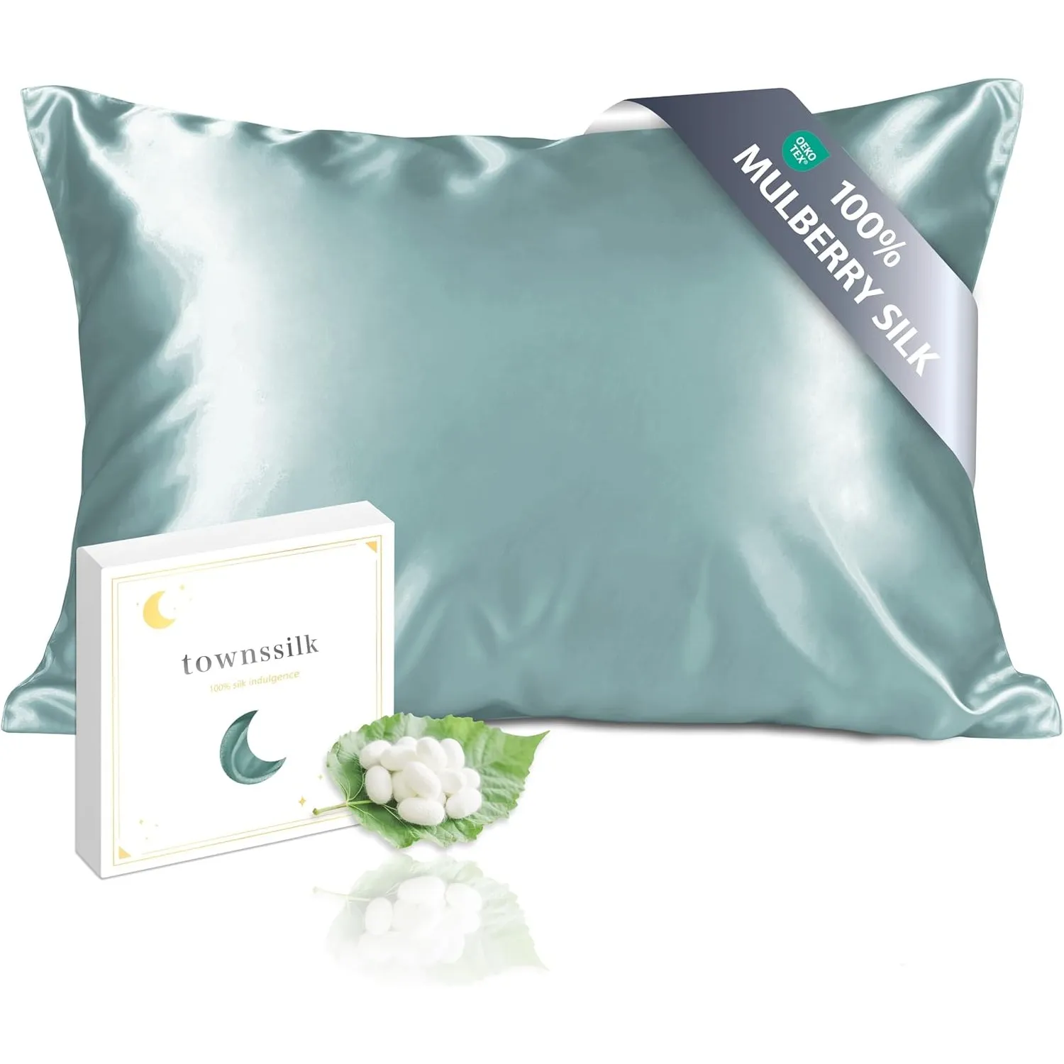 townssilk Beidseitig 100% 19mm Pure Maulbeerseide Kissenbezug für Haar und Haut Gesundheit, 1 Stück 50x60cm Größe Kisse…