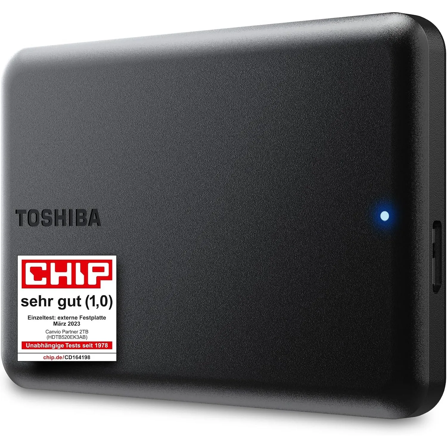 TOSHIBA Canvio Partner 2TB Portable 2.5'' Externe Festplatte, USB 3.2, Mac & Windows kompatibel (HDTB520EK3AB)