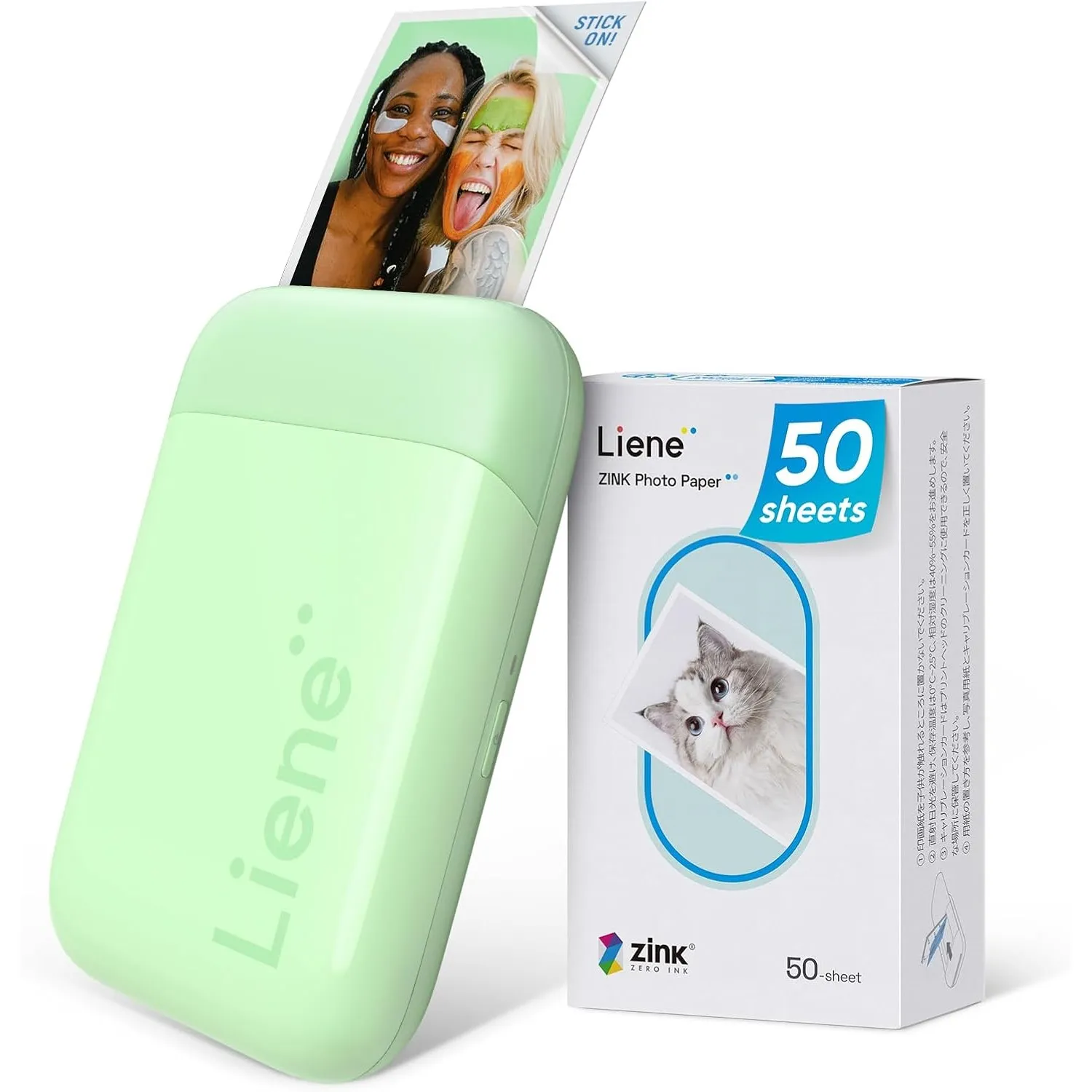 Liene Pearl K100 Fotodrucker Smartphone, Tragbarer Sofortbilddrucker mit 50 Zink-Klebepapier, Bluetooth 5.0, kompatibel…