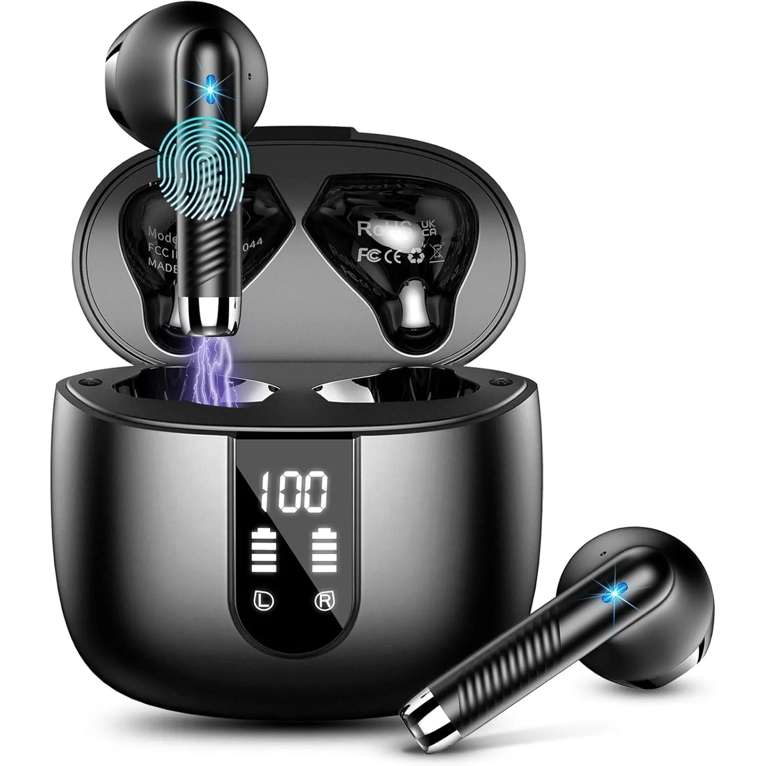 Drsaec Bluetooth Kopfhörer, In Ear Kopfhörer Kabellos Bluetooth 5.4 Schwarz