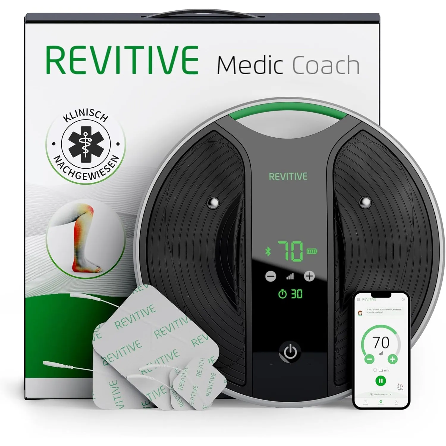 Revitive NEUER und VERBESSERTER Medic Coach® Smarter Durchblutungs-Stimulator – Individuelle, medikamentenfreie Linderu…